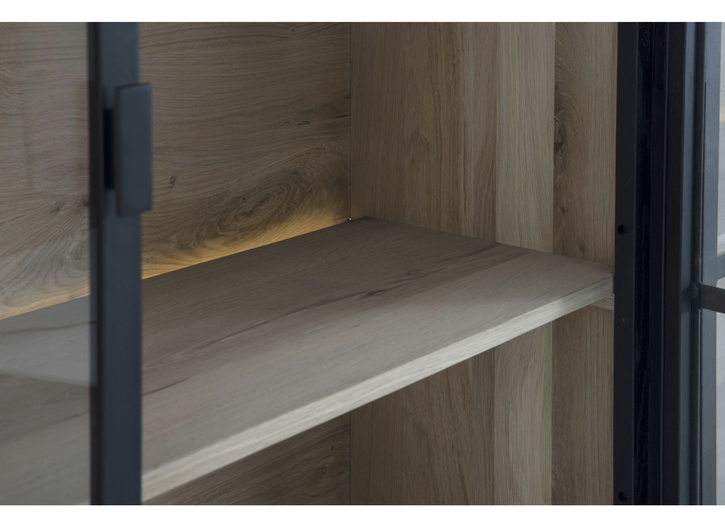 Vitrine Mauri 230cm - chêne massif - noir