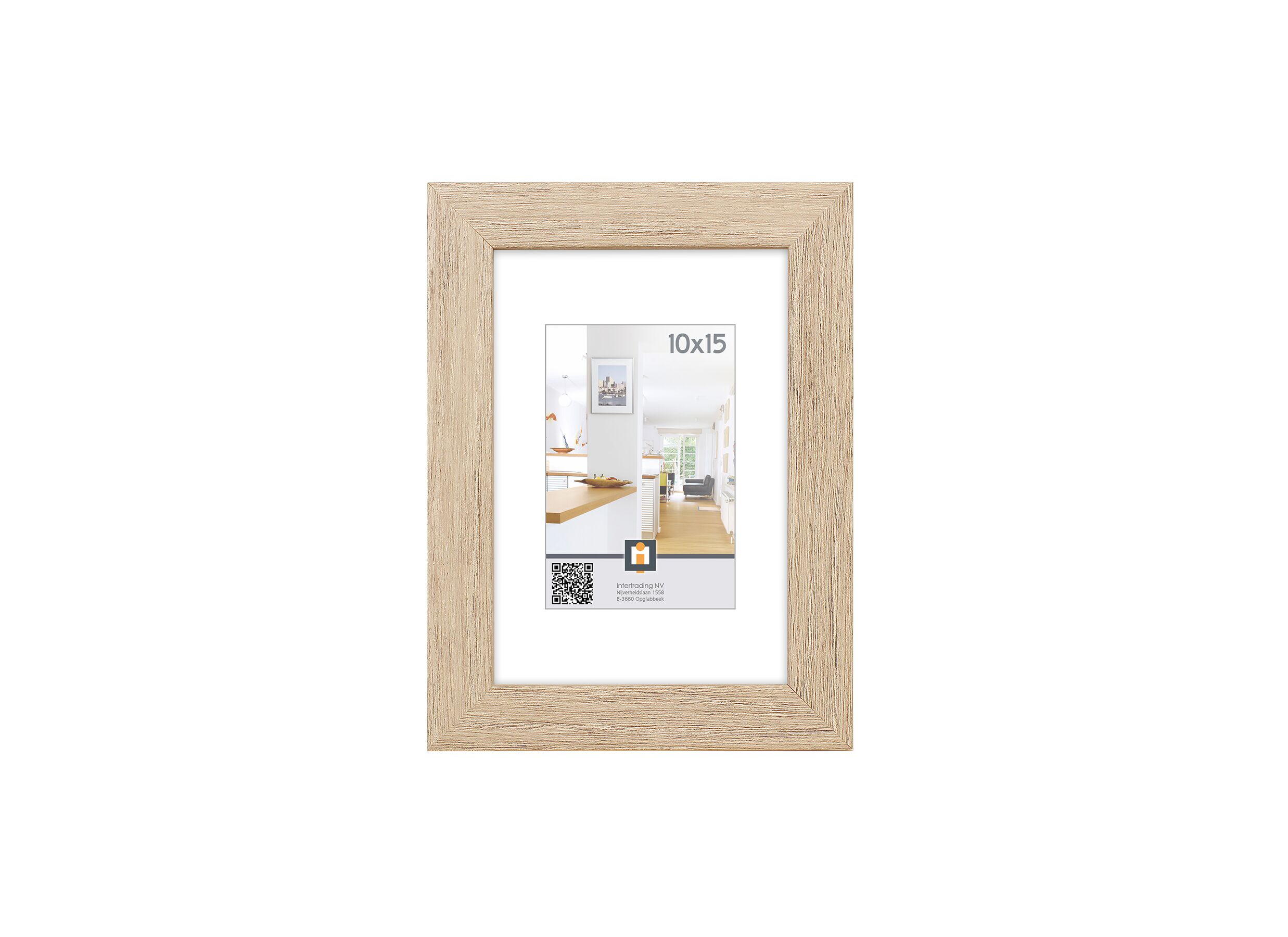 Fotokader Livorno 15x10cm - hout & glas - grijs