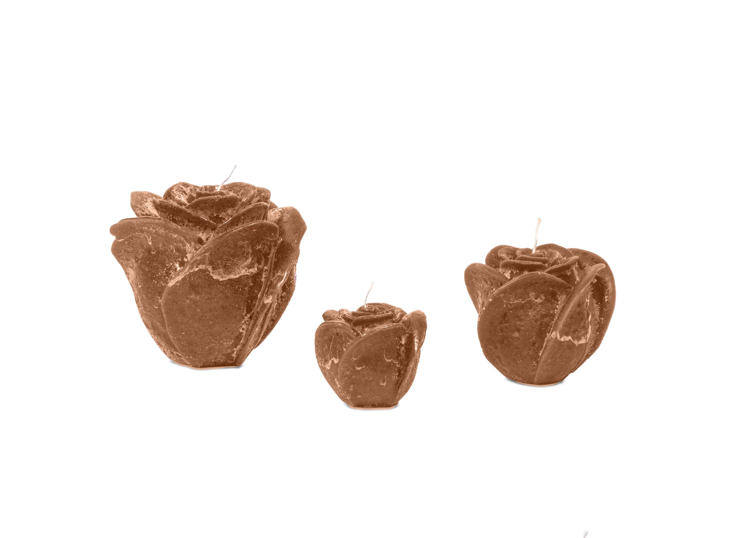 Kaars Roses M Ø12xH10cm - caramel - Kaars Roses M Ø12xH10cm - caramel