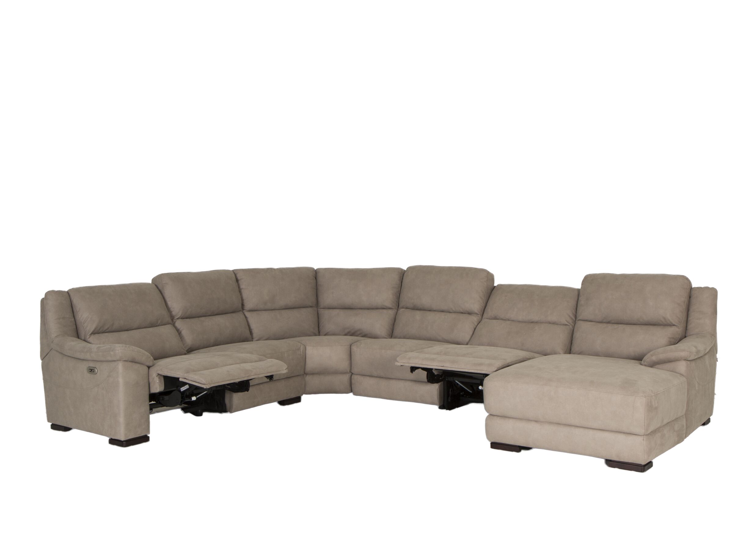 Hoeksalon Berry 372x292cm - stof - beige met relax