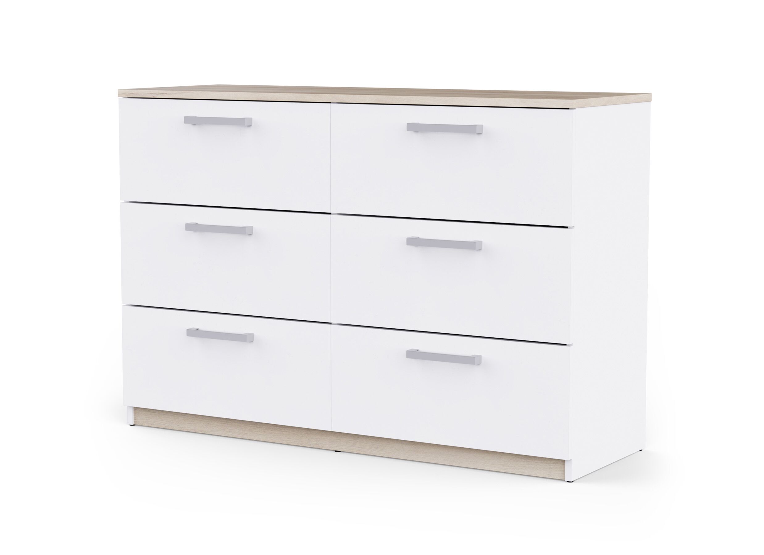 Aperçu - Commode Watson 119x41xH81cm - décor - blanc & chêne kronberg