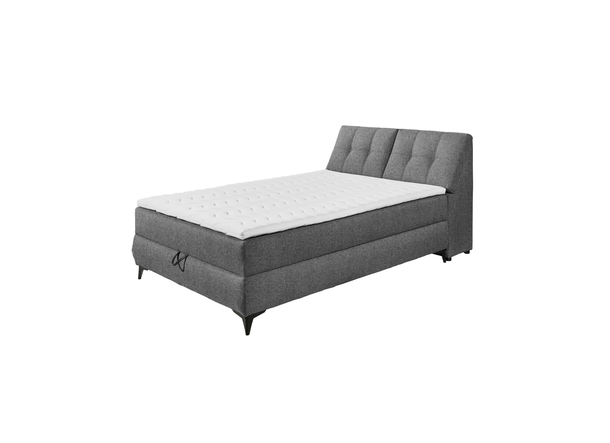Lit box Atlantis 140x200cm avec rangement tissu anthracite - Lit box Atlantis 140x200cm avec rangement tissu anthracite