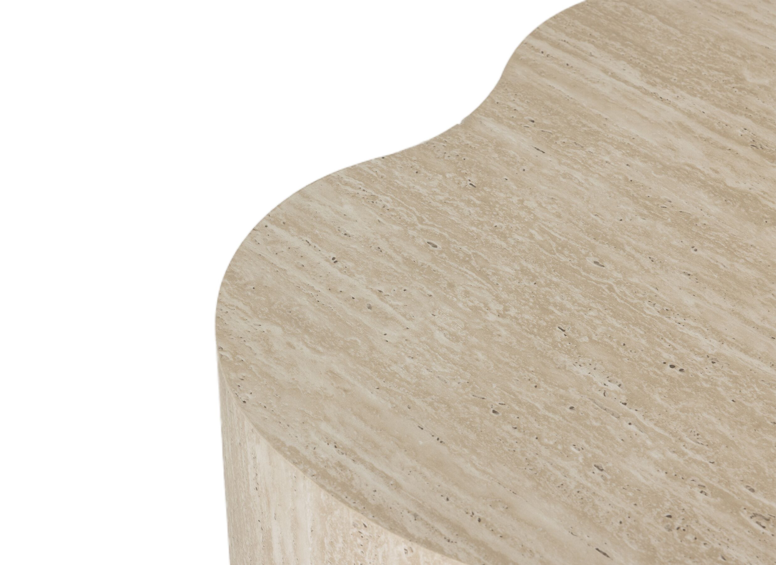 Detail - Table d'appoint Coup De Coeur 48x43x32/58x55x38cm - décor - travertin look - lot de 2