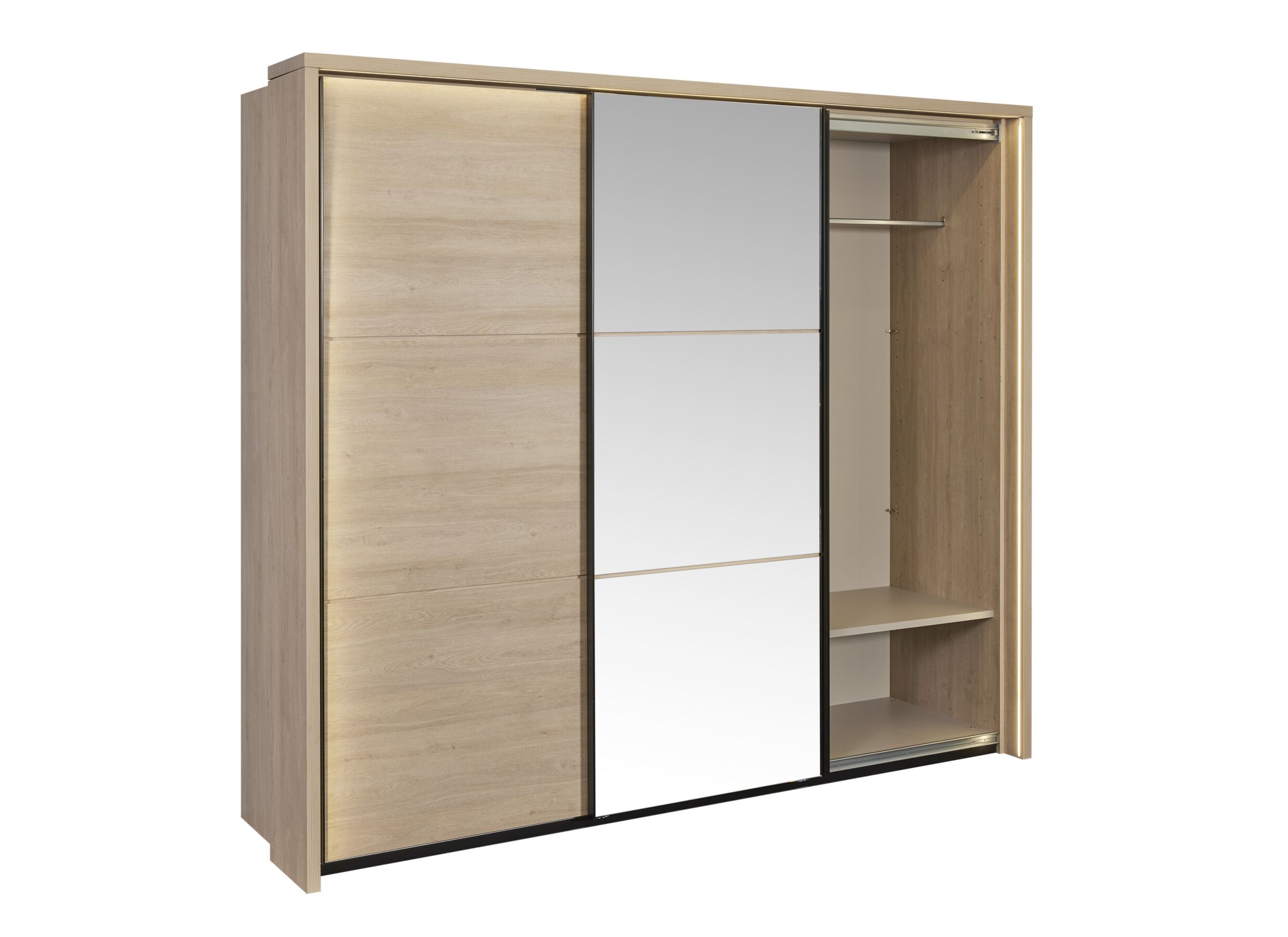 Overzichtsfoto - Schuifdeurkast Udine I 253cm - decor - urban oak