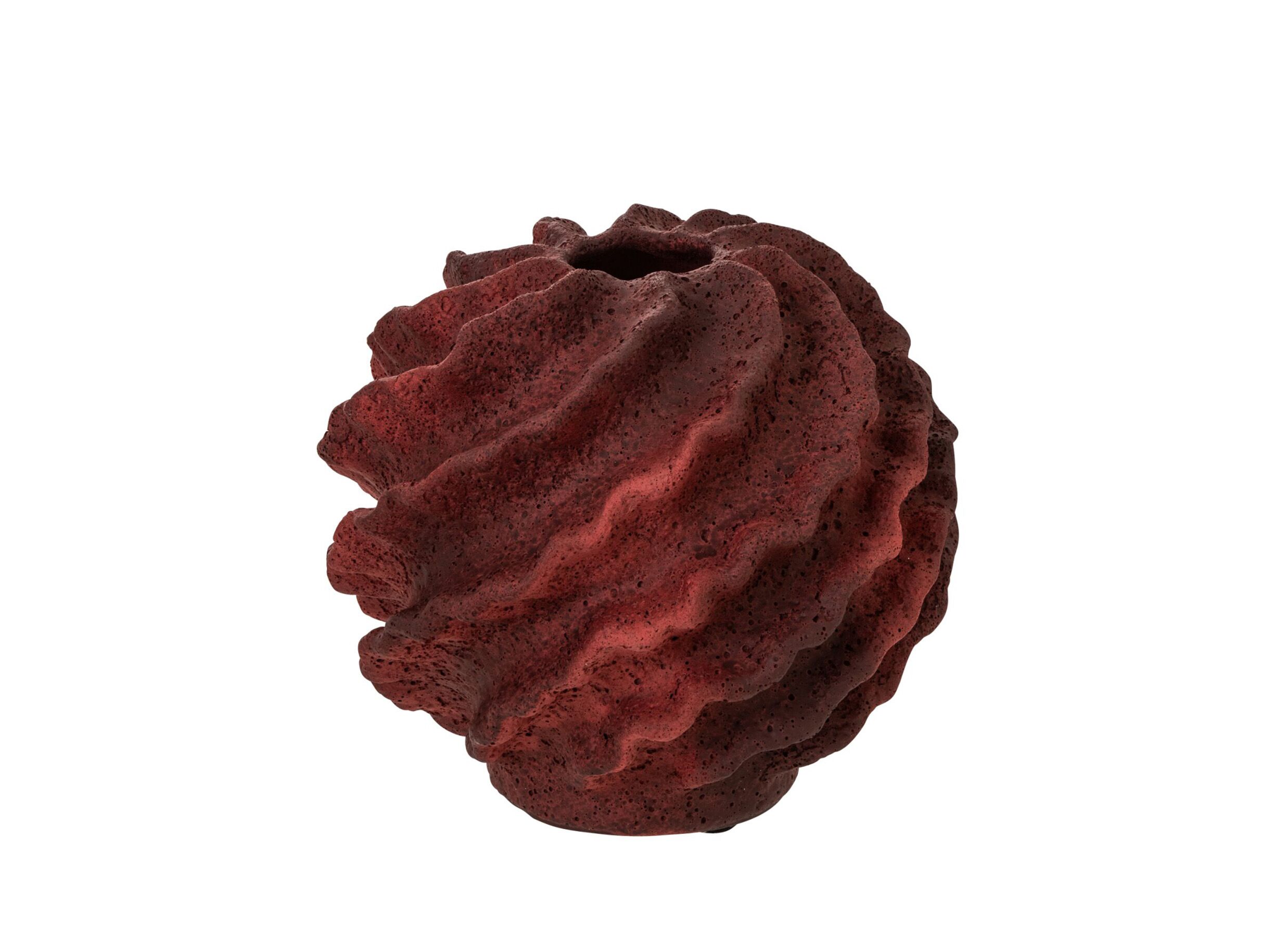 Vaas H21cm - klei - donkerrood - Vase H21cm - argile - rouge foncé
