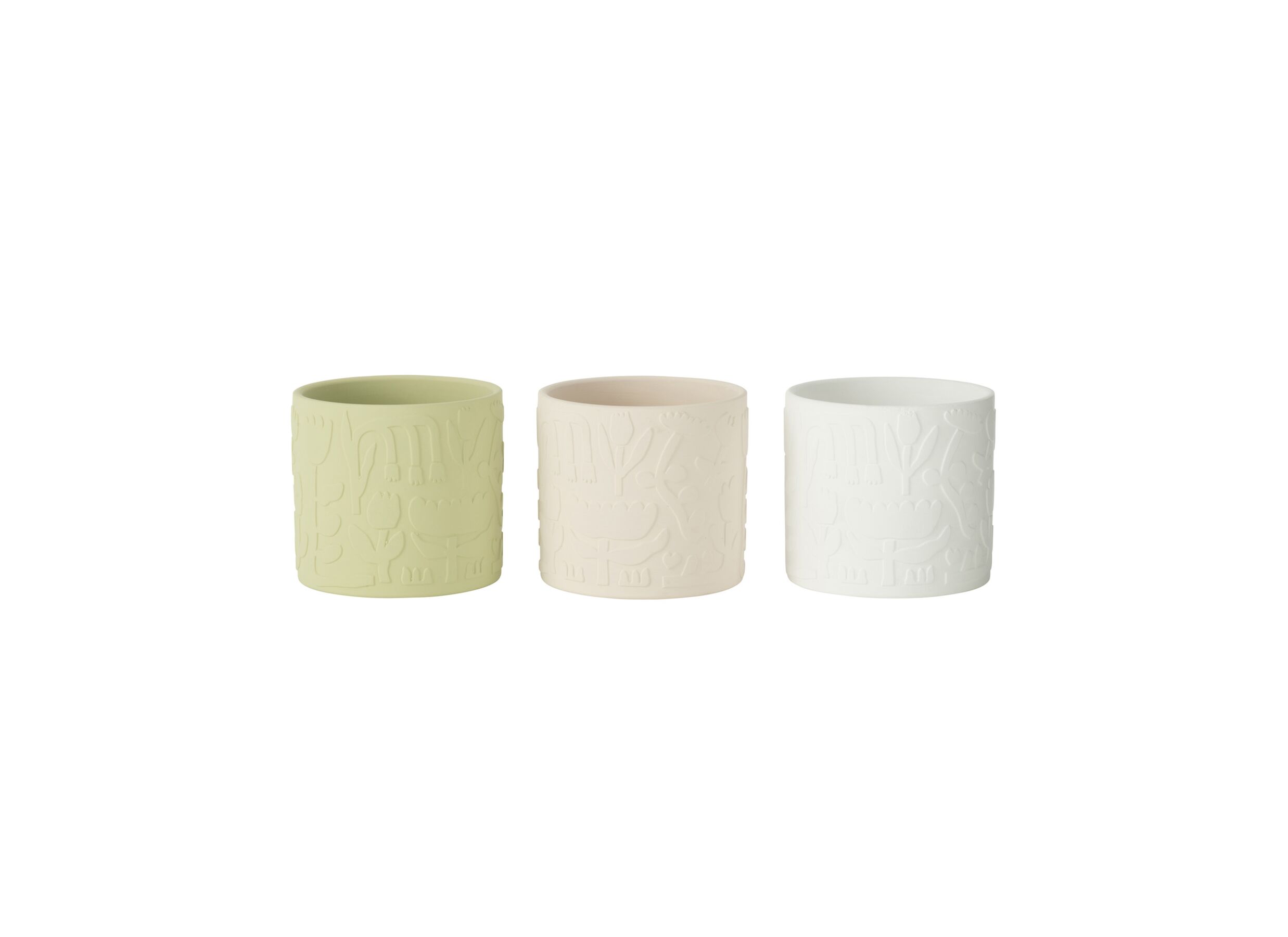 Plus Important - Cache-pot Aloha H12,5cm - terre cuite - vert/crème/blanc