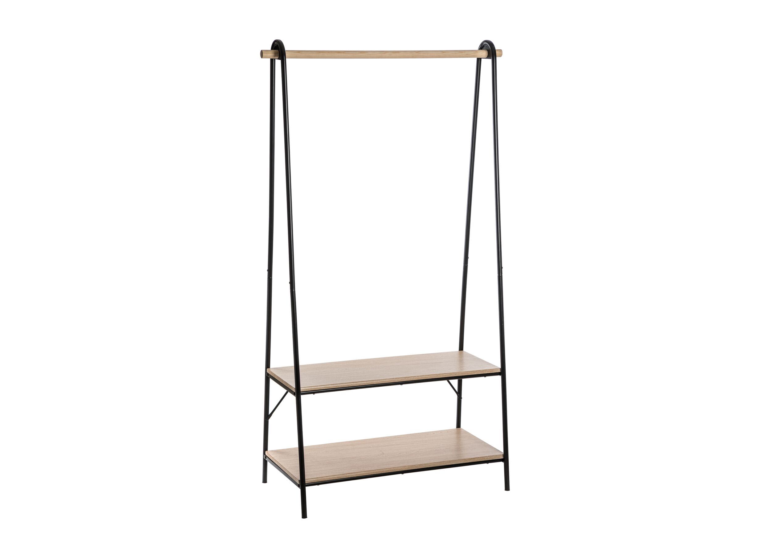 Portant Jano 95 - Portant Jano 95,5x46x164,5cm - MDF/métal - noir/naturel