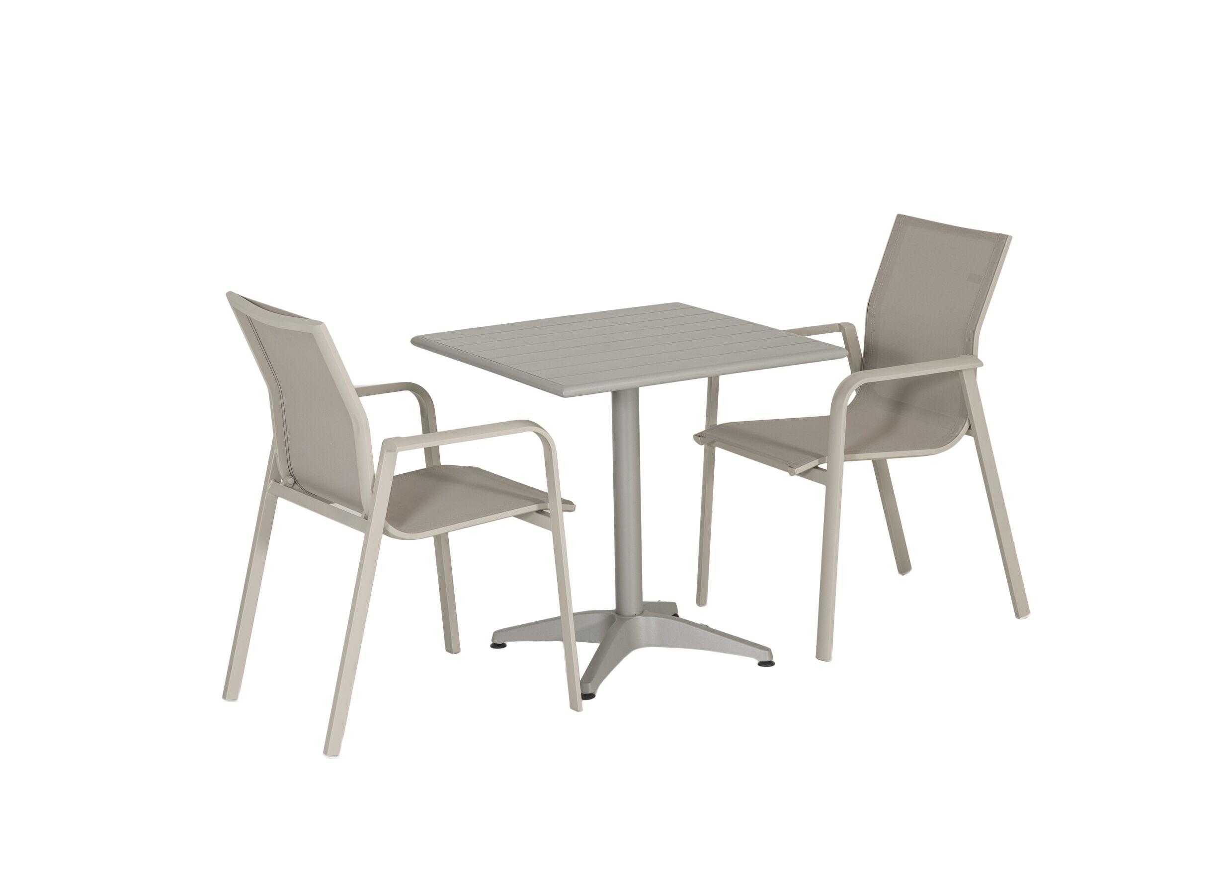 Photo ensemble - Table de jardin Lush 70x70x72cm - aluminium - anthracite