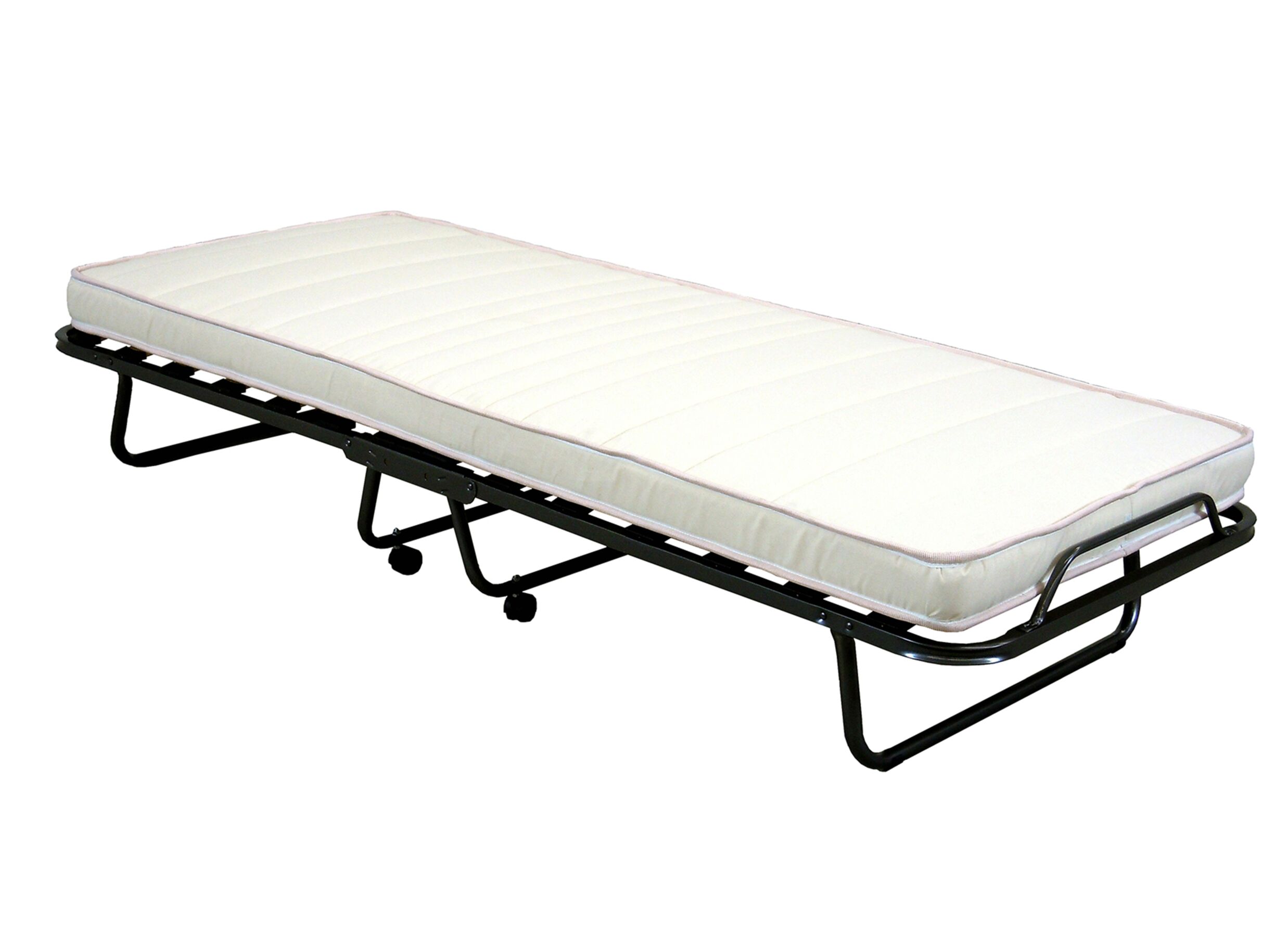 Logeerbed Morfeo 80x190cm - metaal - zwart & wit met matras en bodem