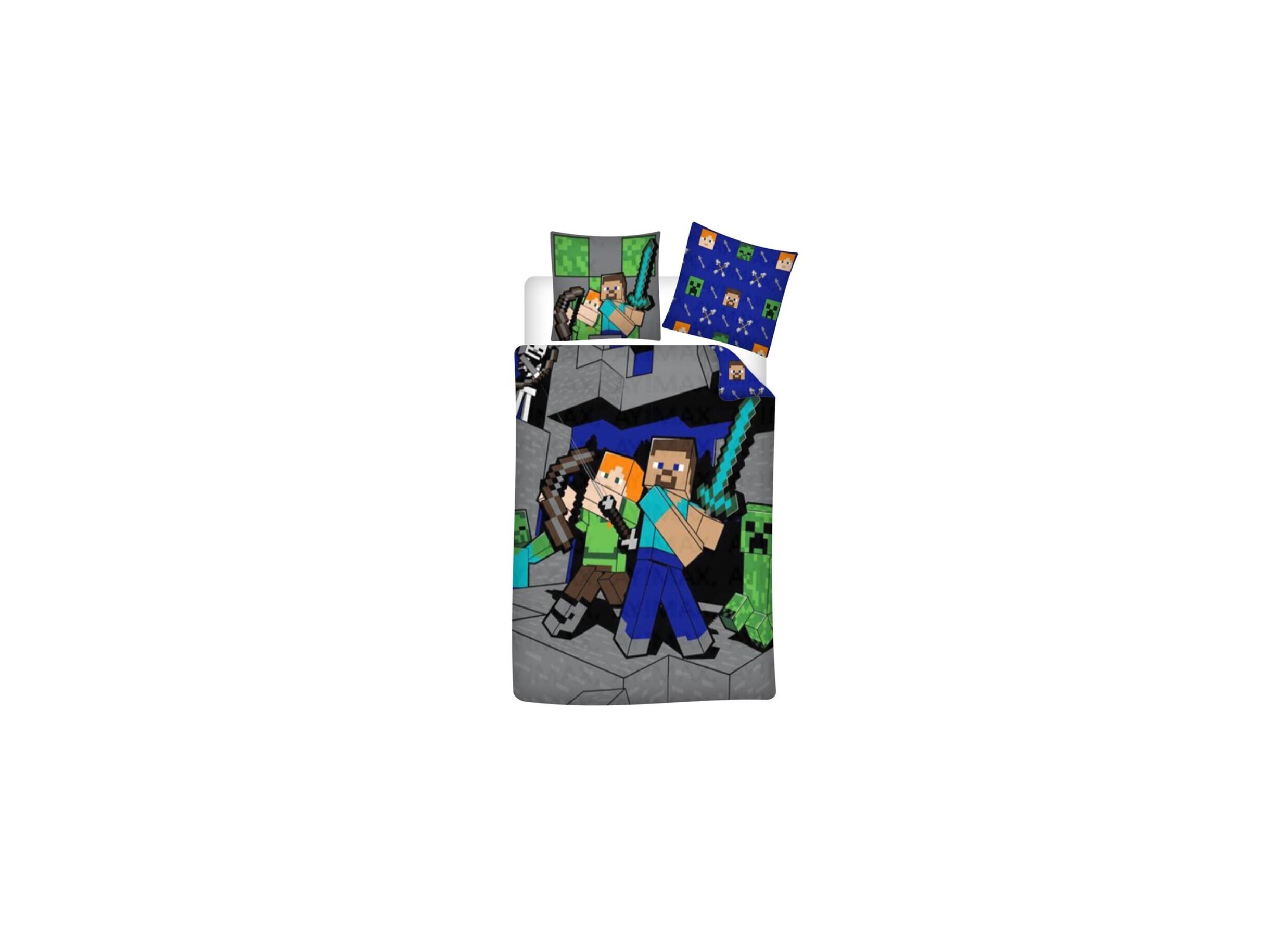 Hoofdfoto - Dekbedovertrek Minecraft 140x200cm - polyester/katoen - multicolor