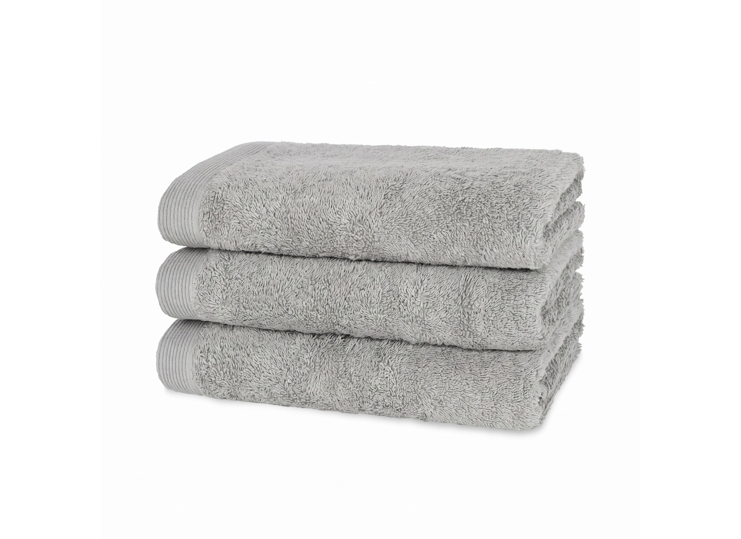 Handdoek Flora 50x100cm - katoen - grijs - Serviette de bain Flora 50x100cm - coton - gris