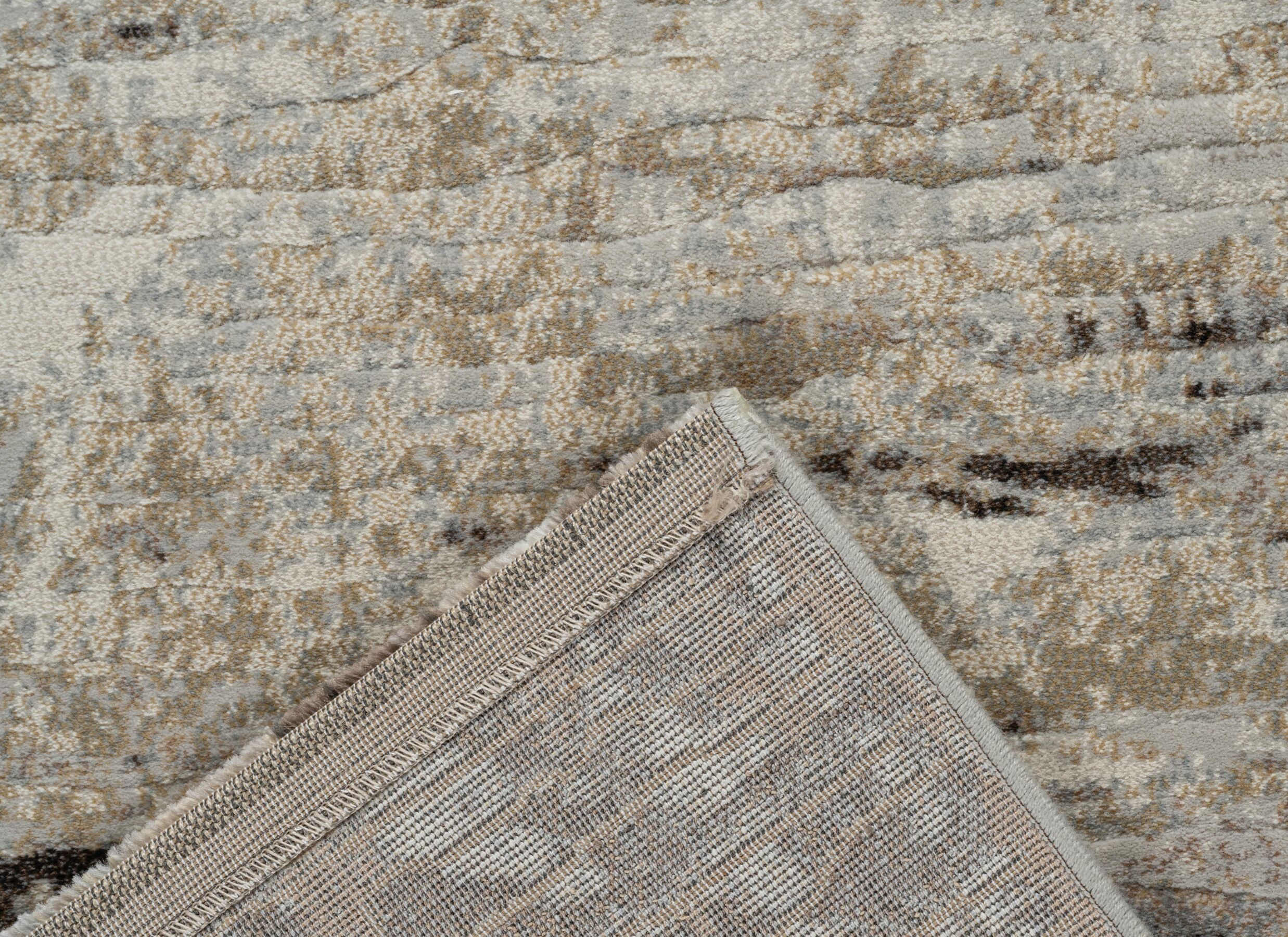 Detailfoto - Tapijt Aspero 80x150cm - polyester - beige & bruin