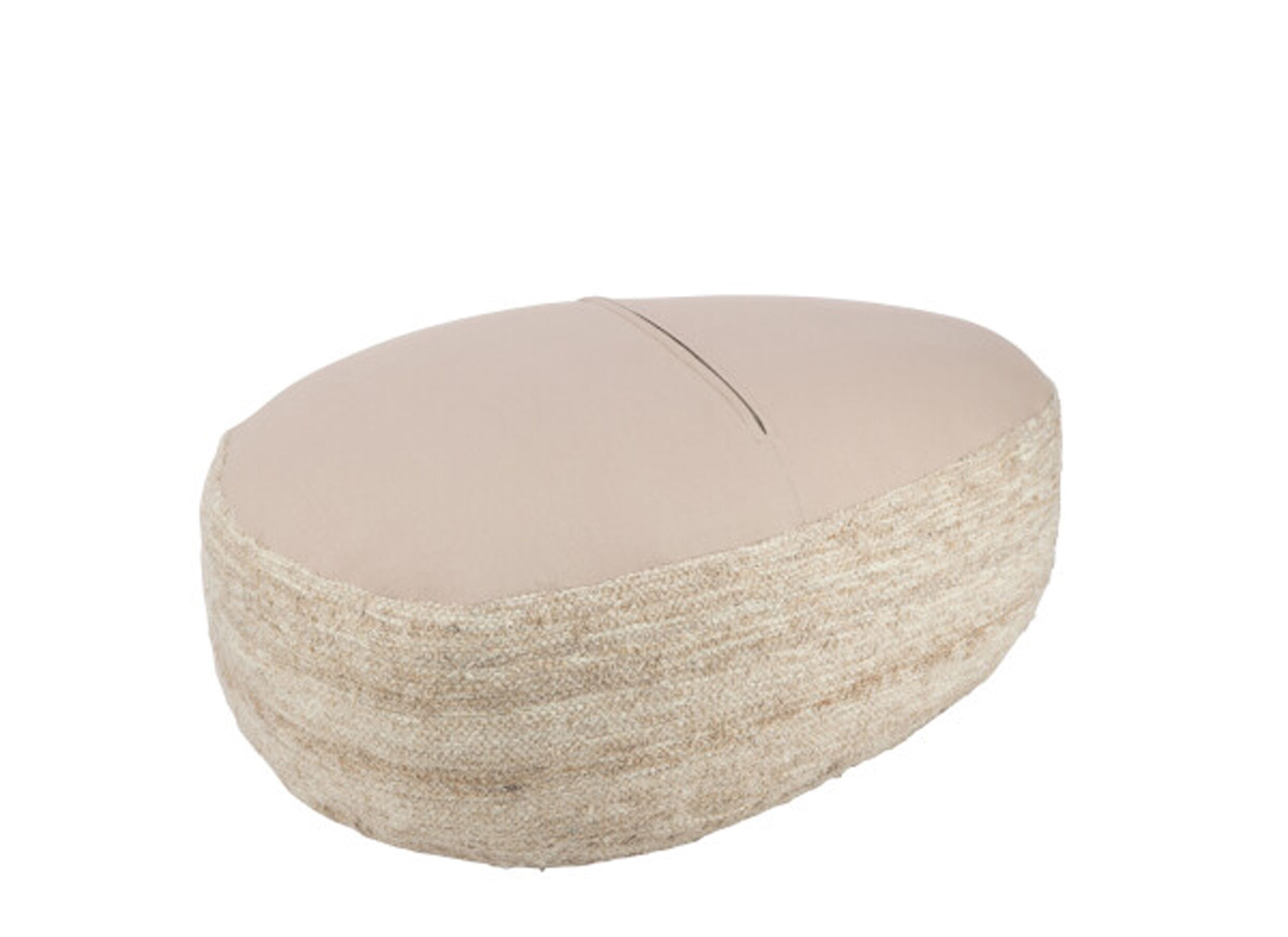 Overzichtsfoto - Poef Steen 90x60x30cm - stof - beige