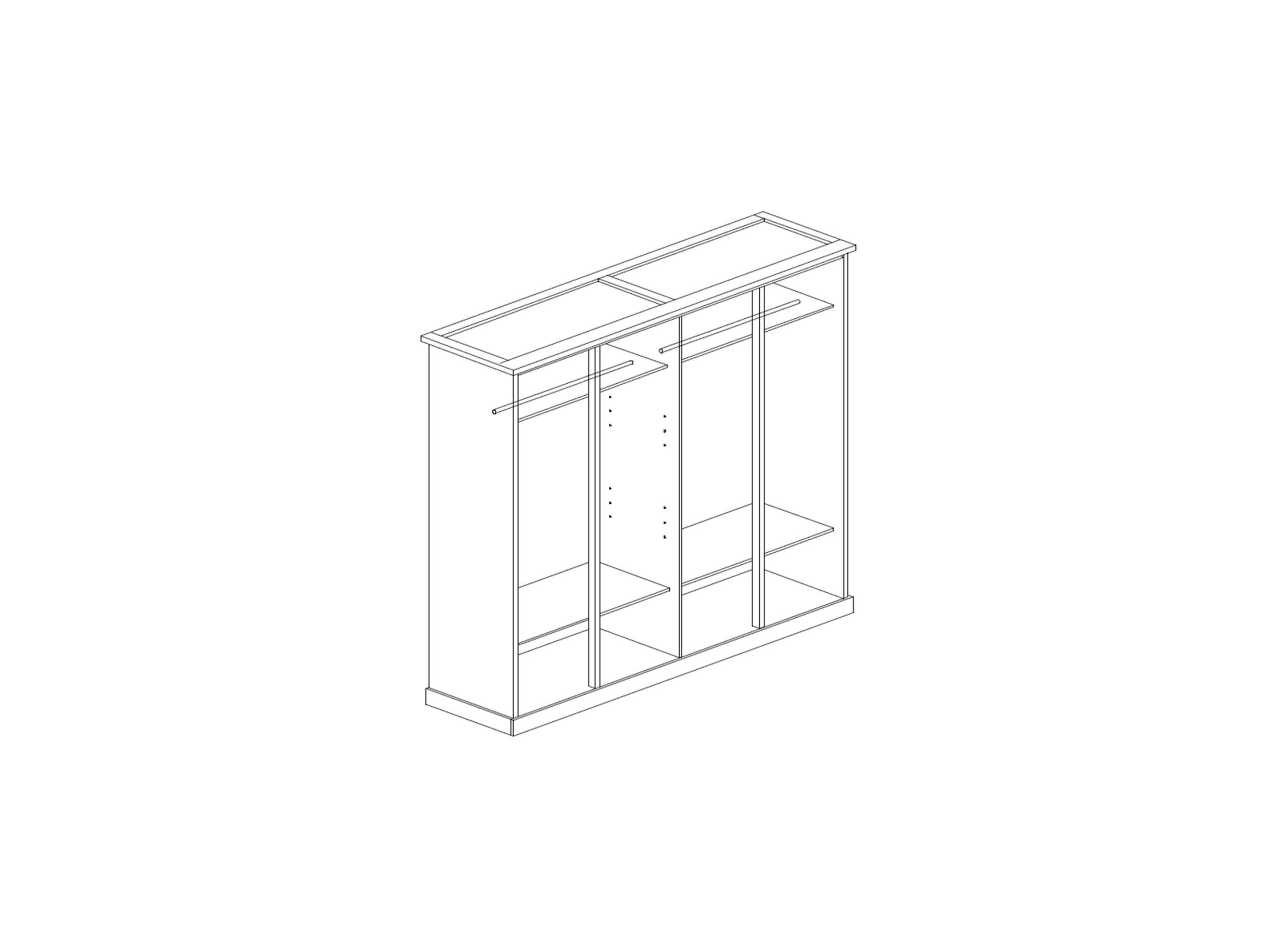 Garde-robe Ella 225cm - décor - light oak/marron