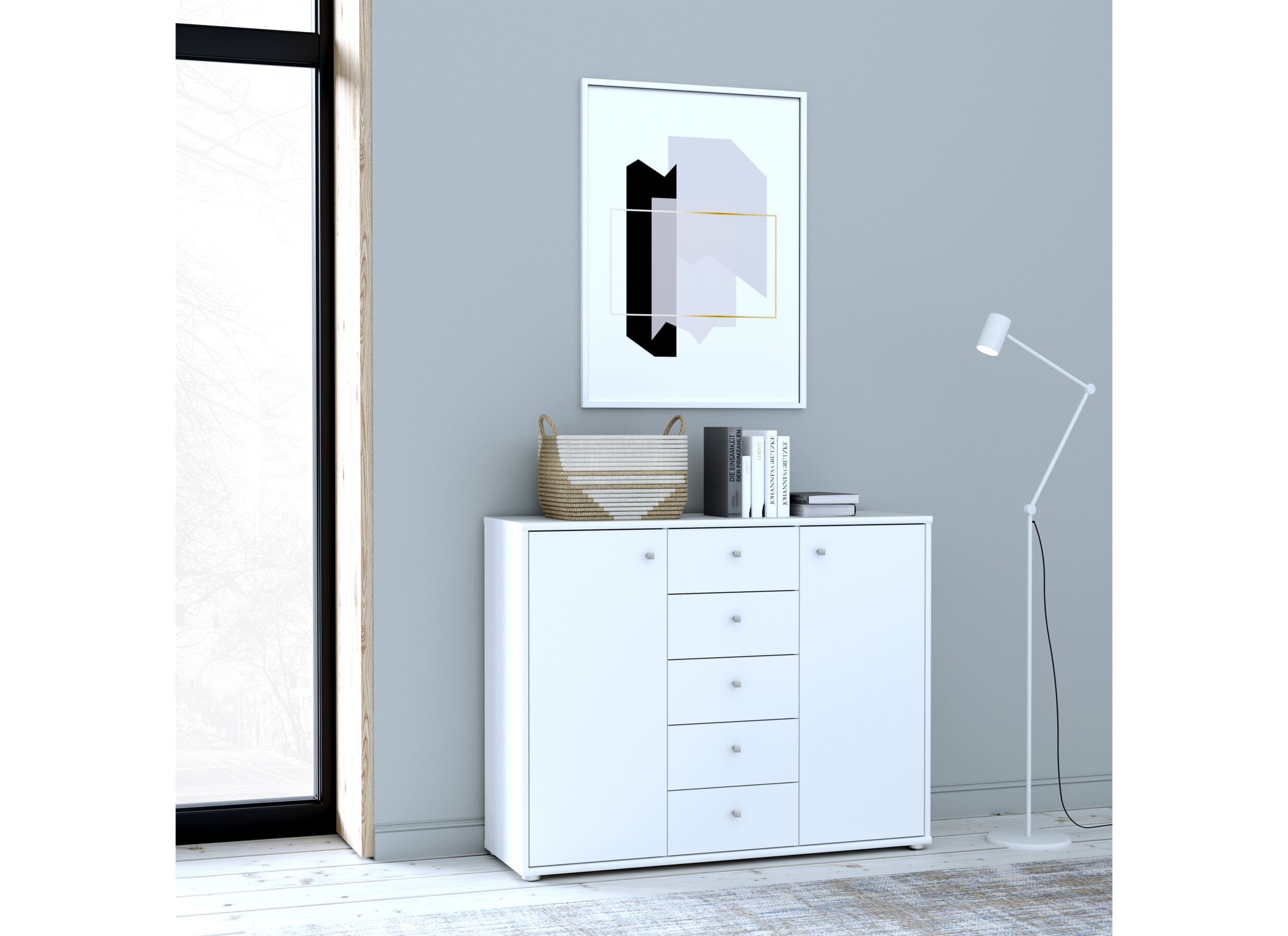 Foto ambiance - Commode Topic 109x35x86cm - décor - blanc
