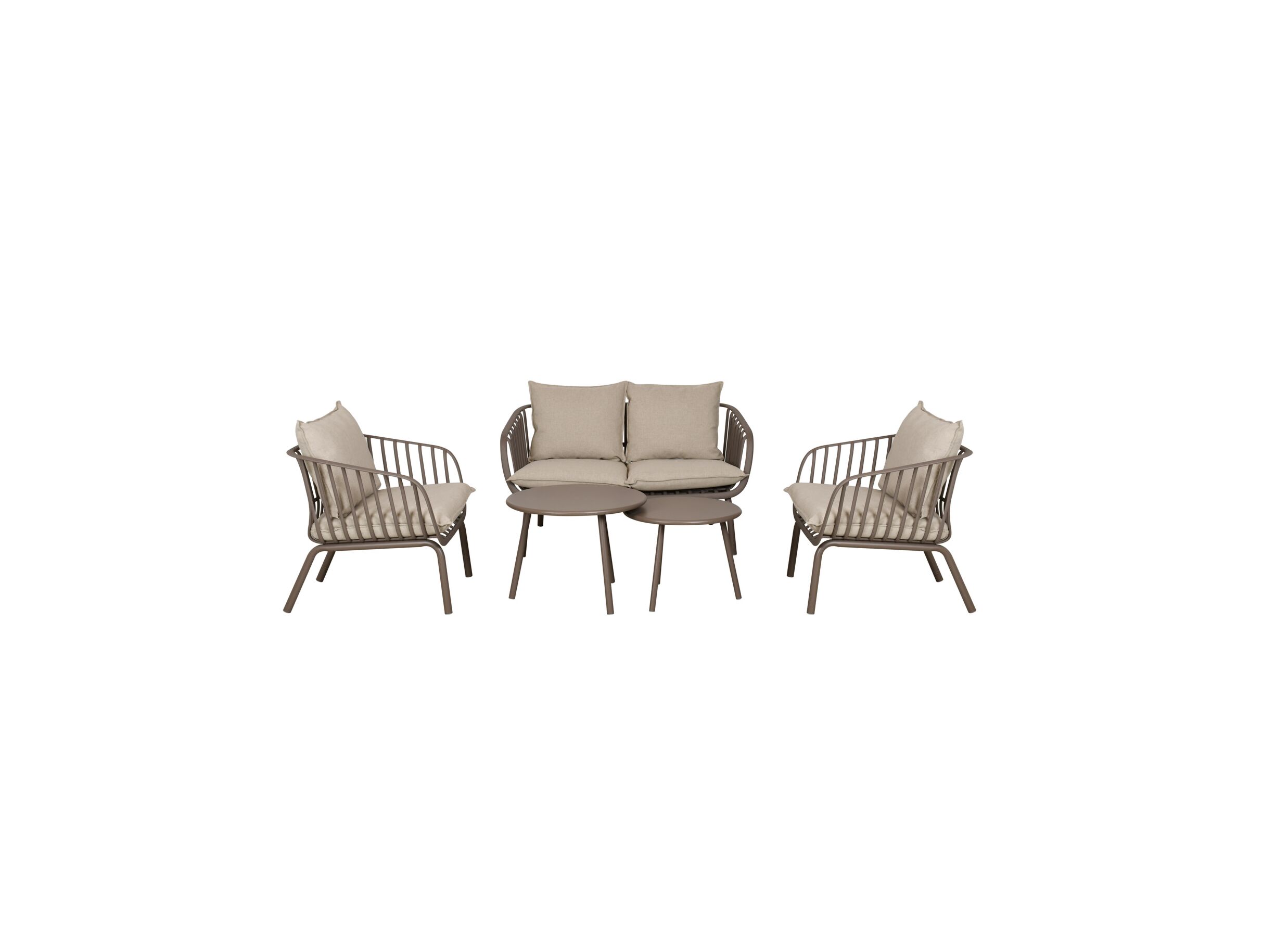 Loungeset Copacabana metaal - taupe - Salon lounge Copacabana métal - taupe
