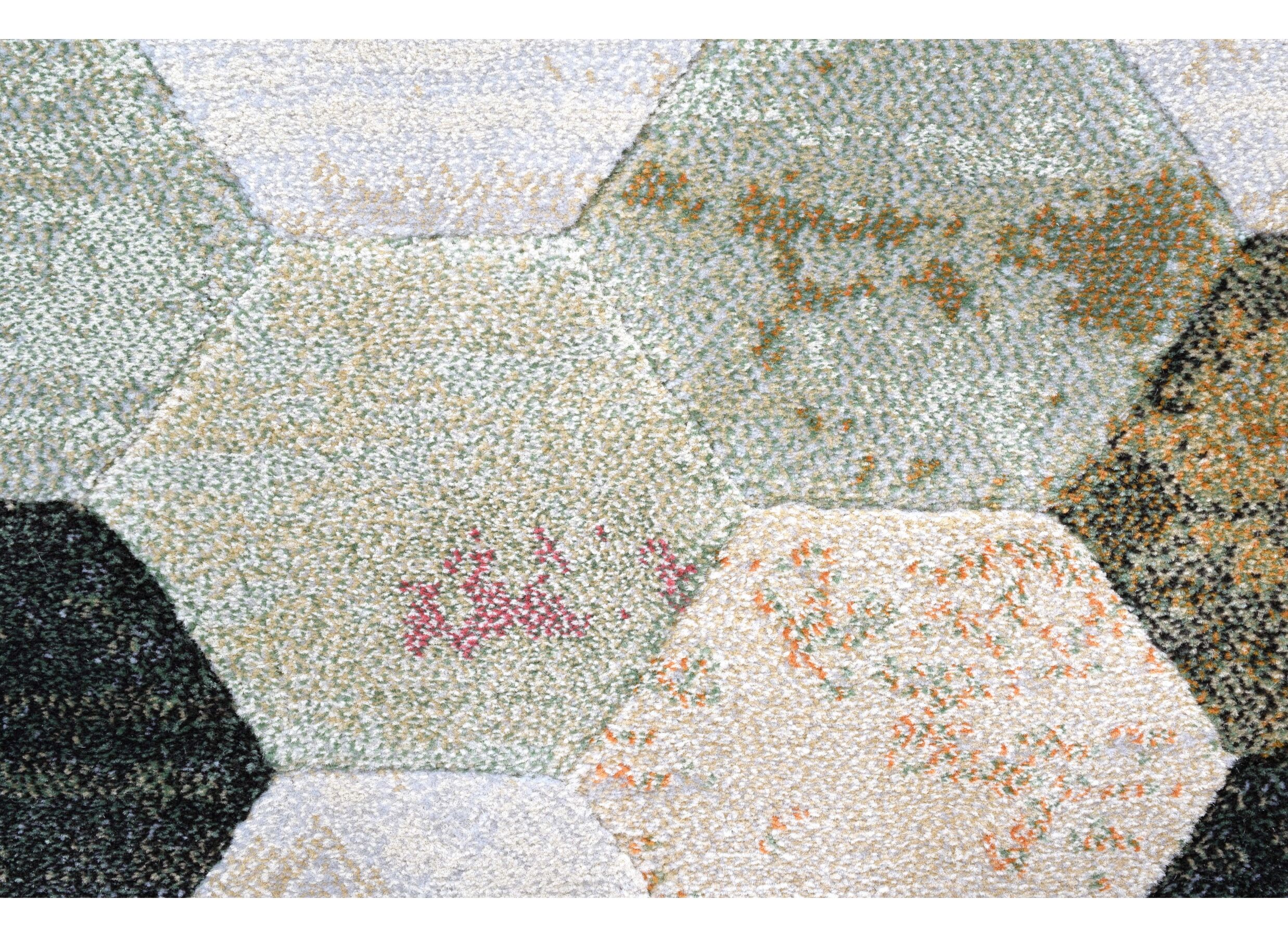 Detailfoto - Tapijt Aspero 160x230cm - polyester - groen/multicolor