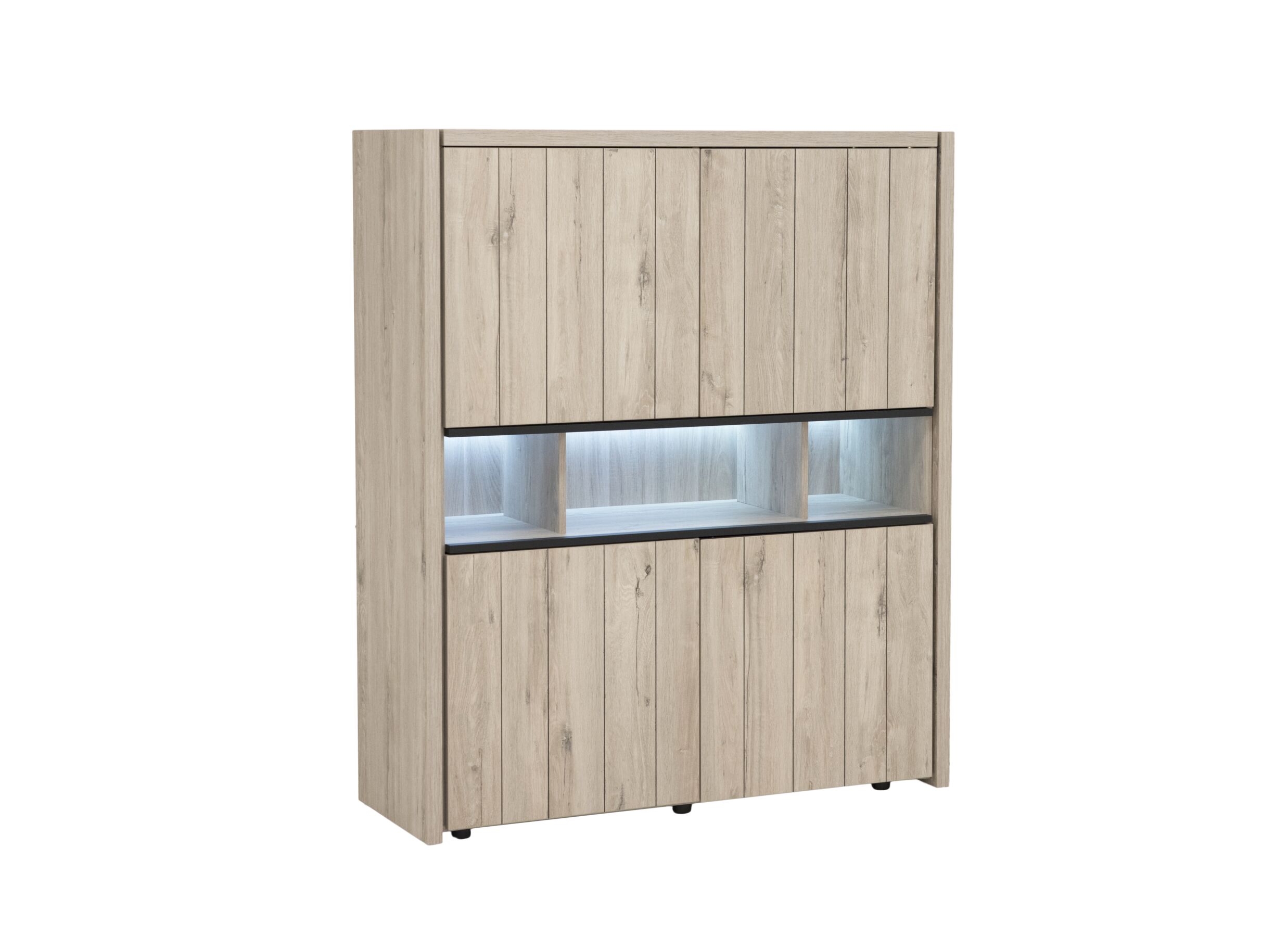 Aperçu - Meuble Bar Lucca 140cm - décor - chêne millenium/gris clair