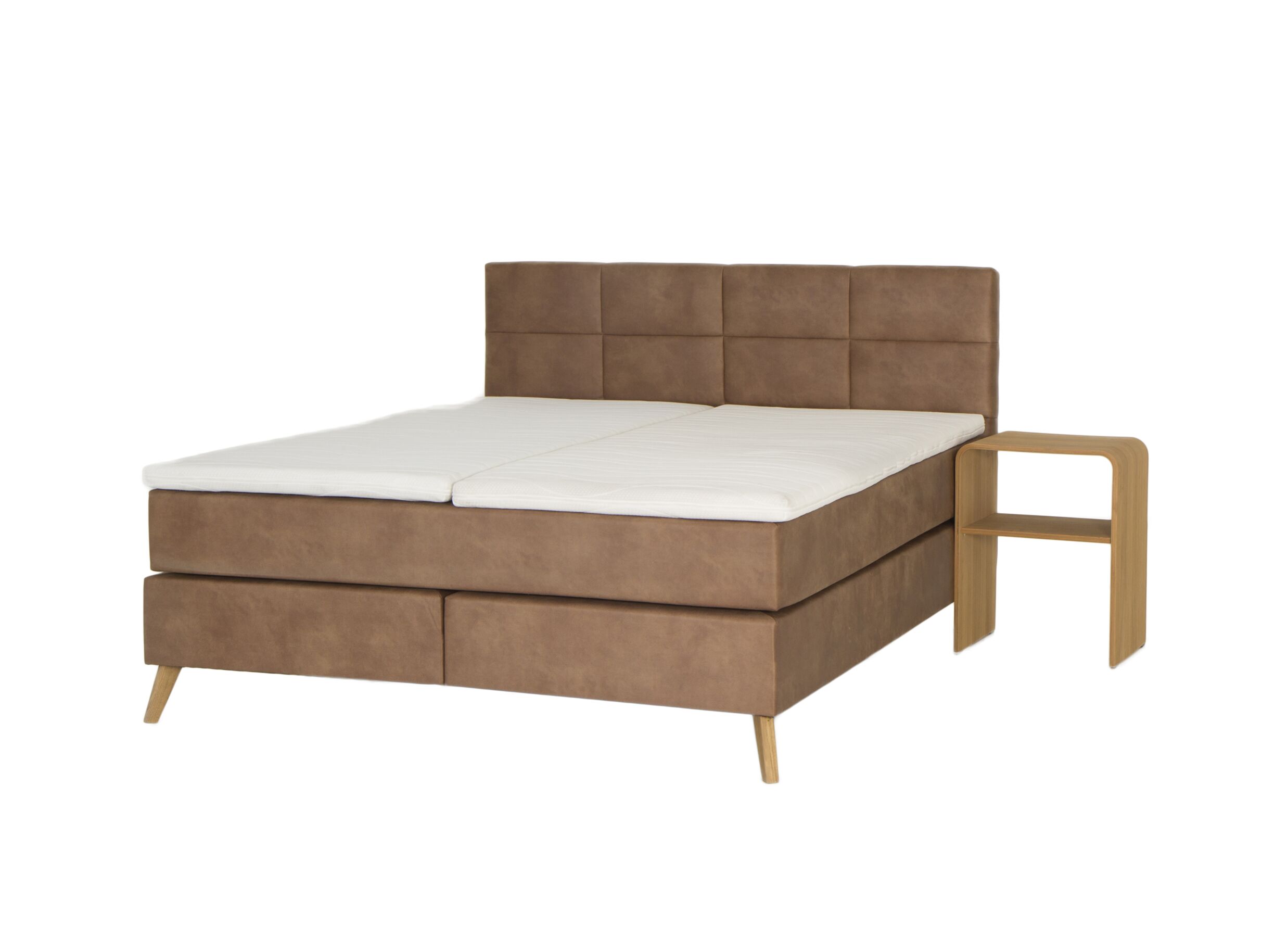 Photo ensemble - Boxspring Skagen 180x200cm similicuir cognac