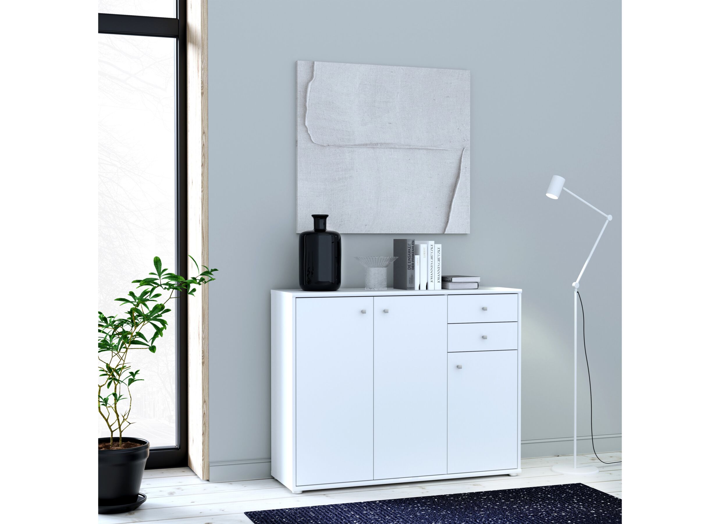 Foto ambiance - Commode Topic 109x35x86cm - décor - blanc