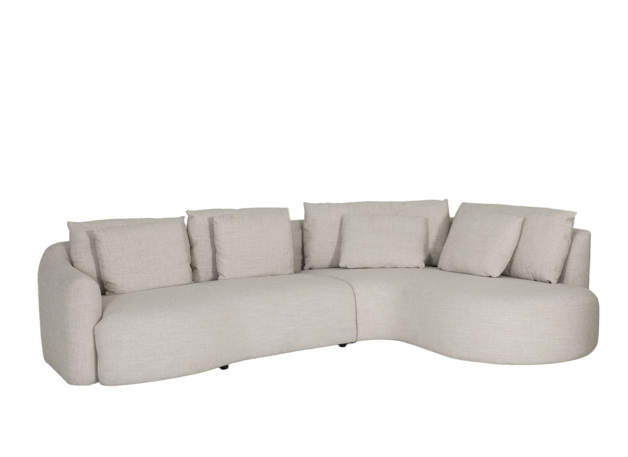 Plus Important - Canapé d'angle Mimosa 318x230cm - tissu - naturel