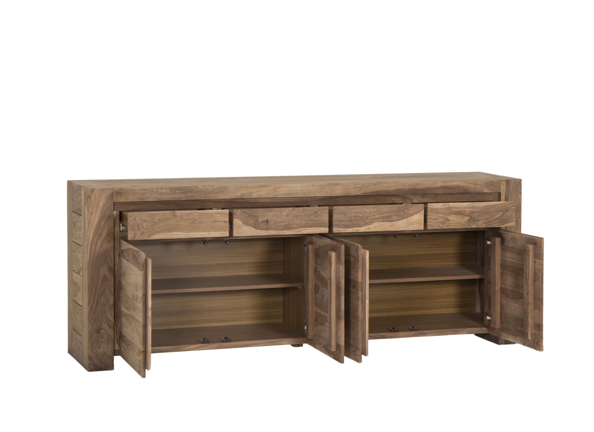 Dressoir Carbone 225cm - sheesham massief & decor - naturel