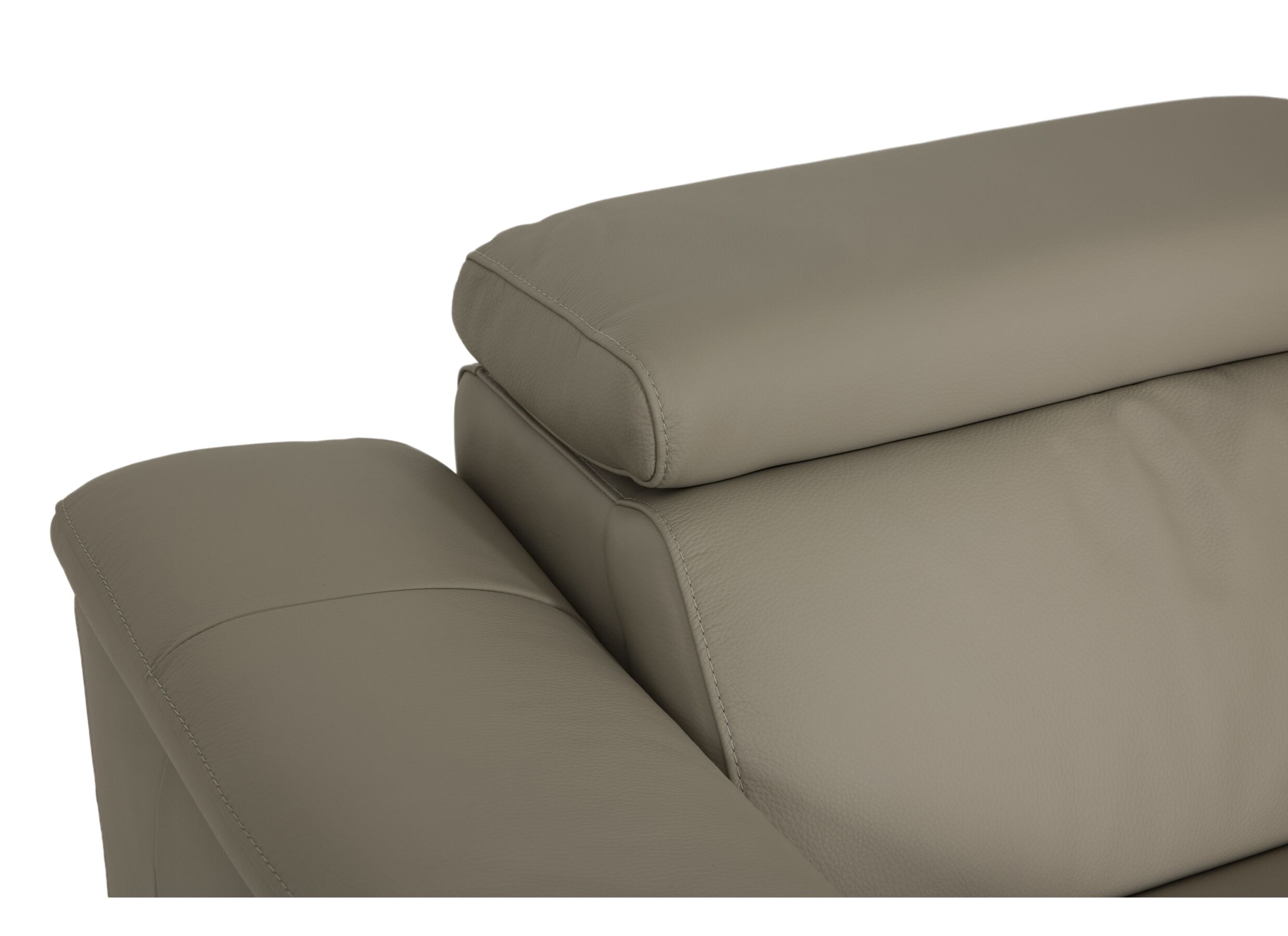 Detailfoto - Hoeksalon Walk 380x303cm - leder - grijs met relax