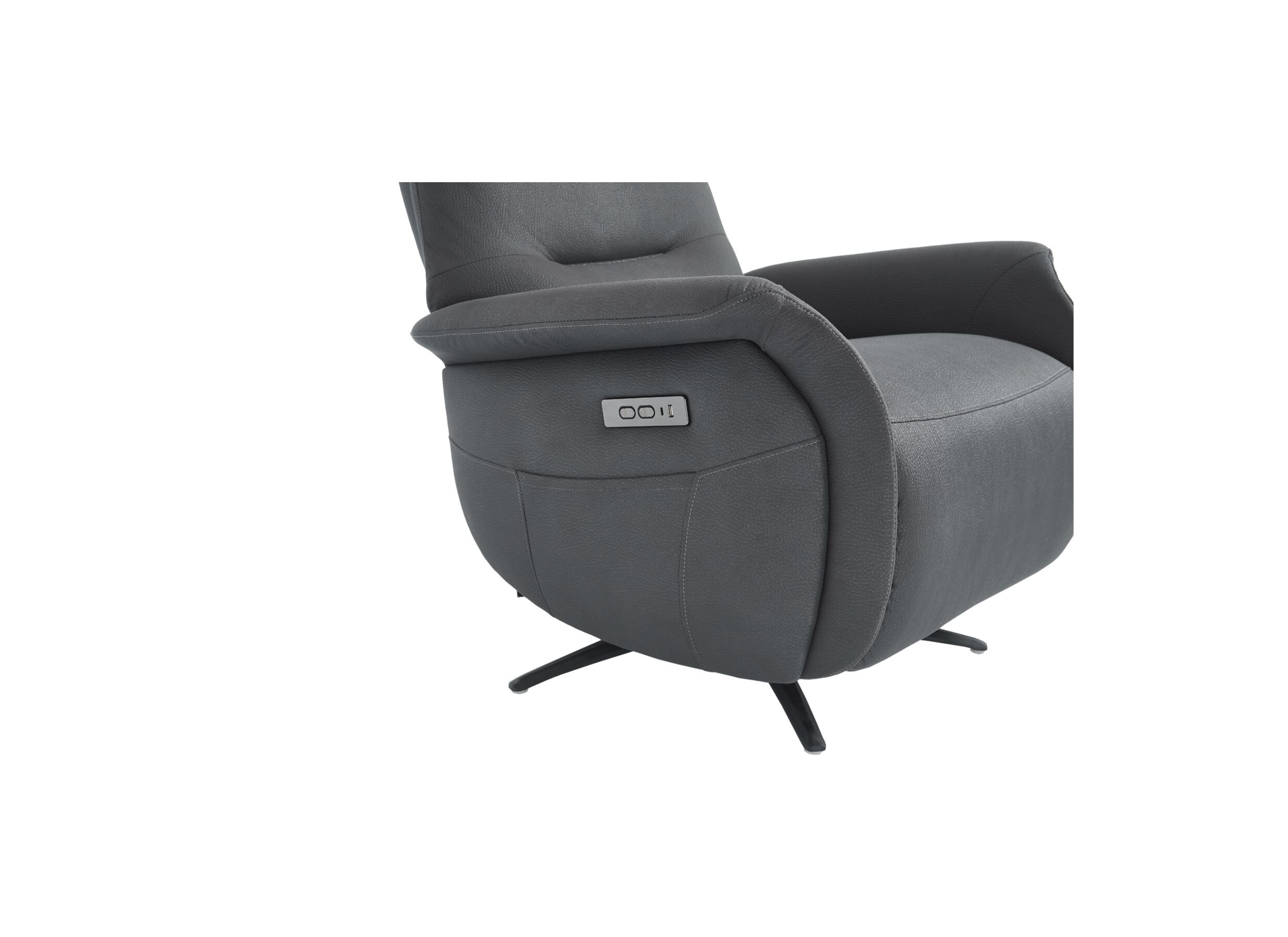 Detail - Fauteuil relax Bromo électrique - fibre polyester - noir
