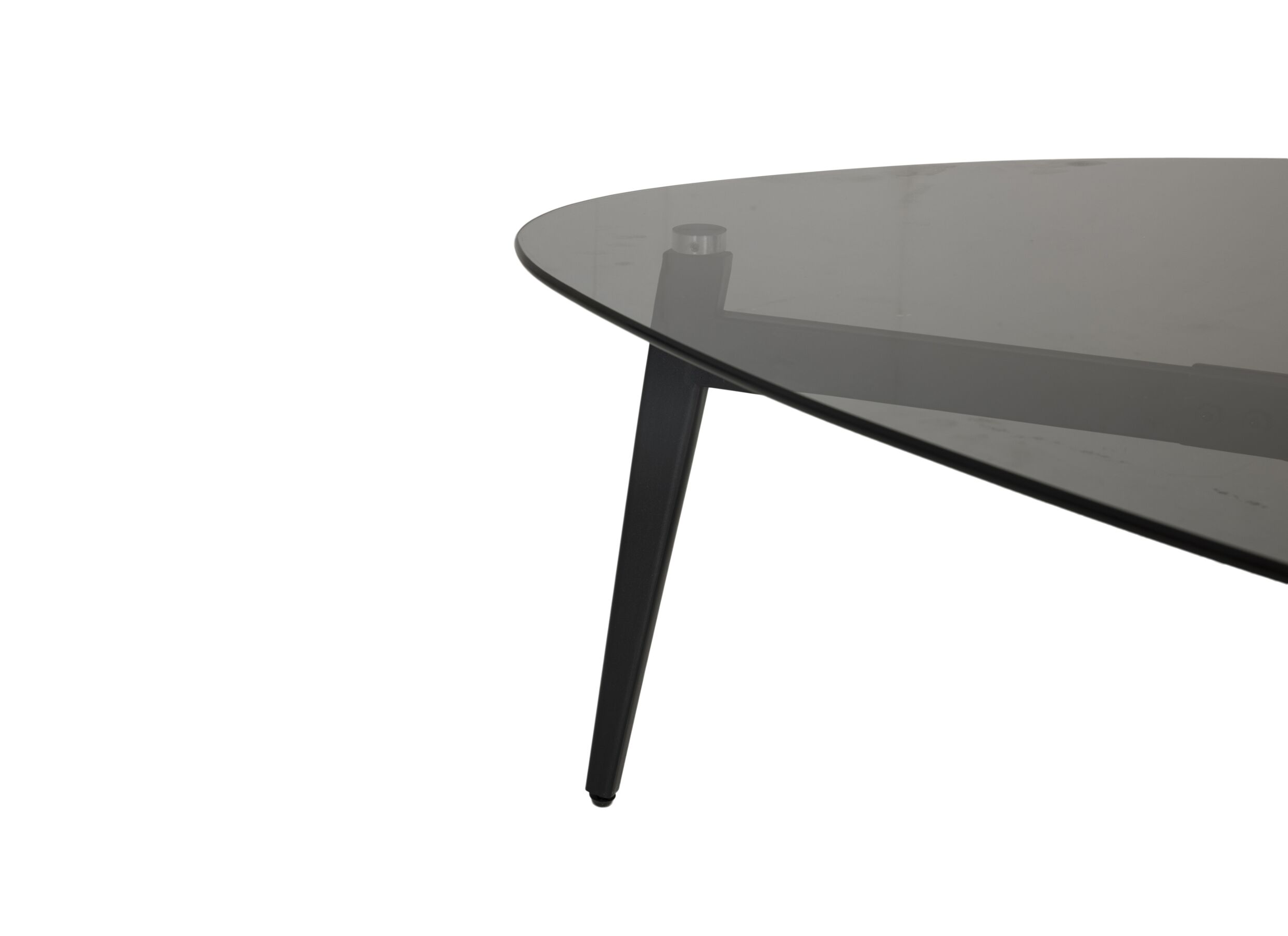 Detail - Table basse Planetoide Ø80cm - verre/metal - bleu - lot de 2