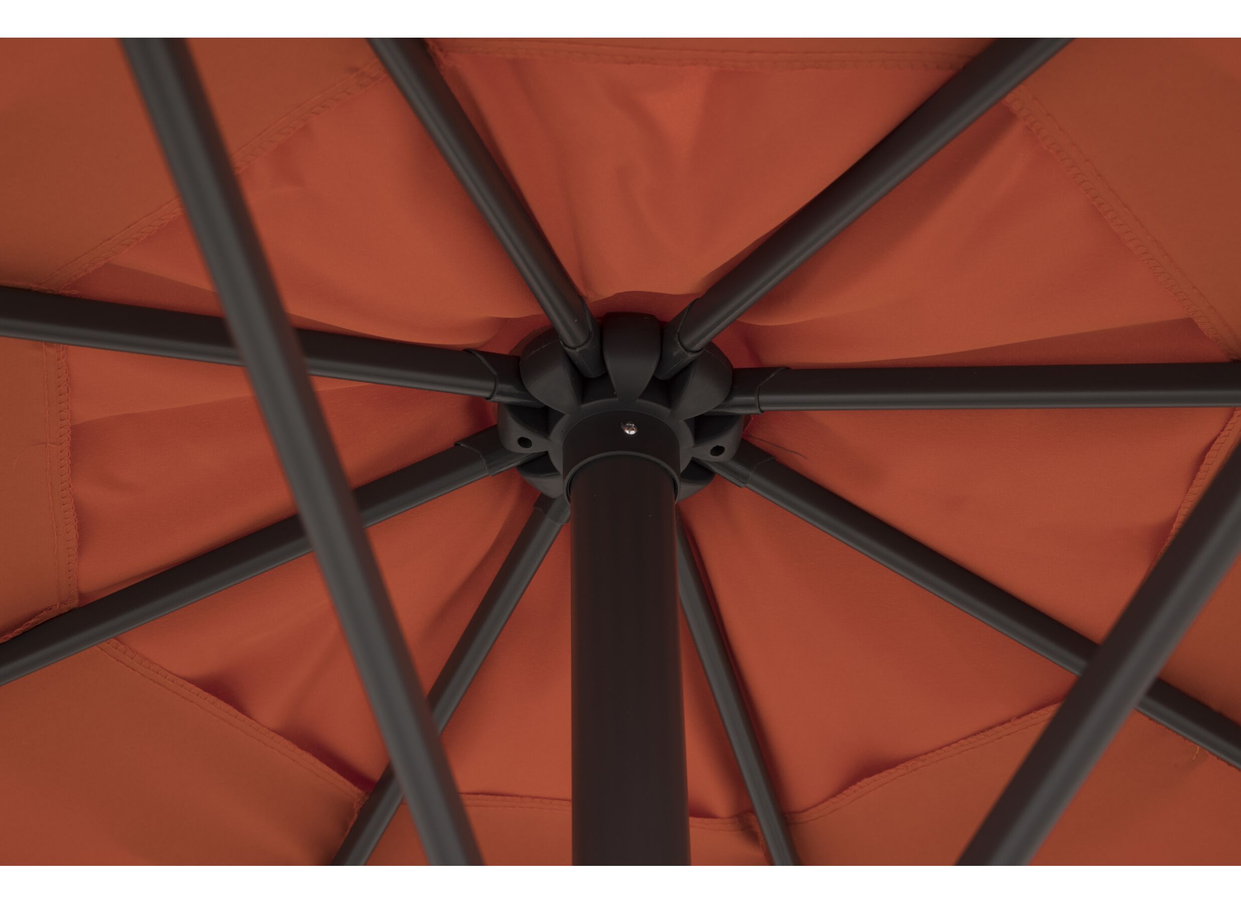 Detail - Parasol Nerissa Ø350cm rouge avec couverture