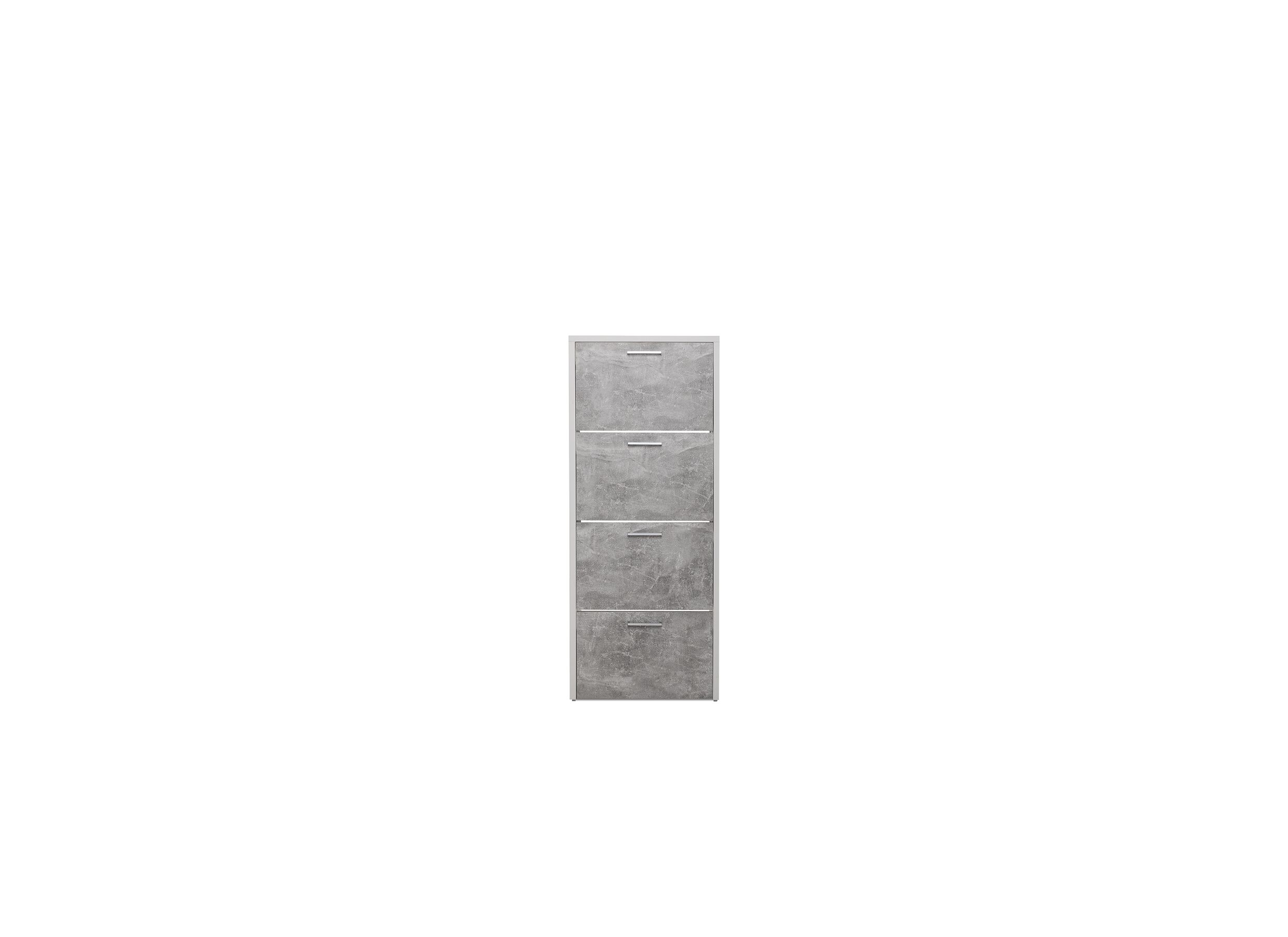 Detailfoto - Schoenenkast Fulda 60x25x152cm - melamine - beton & wit