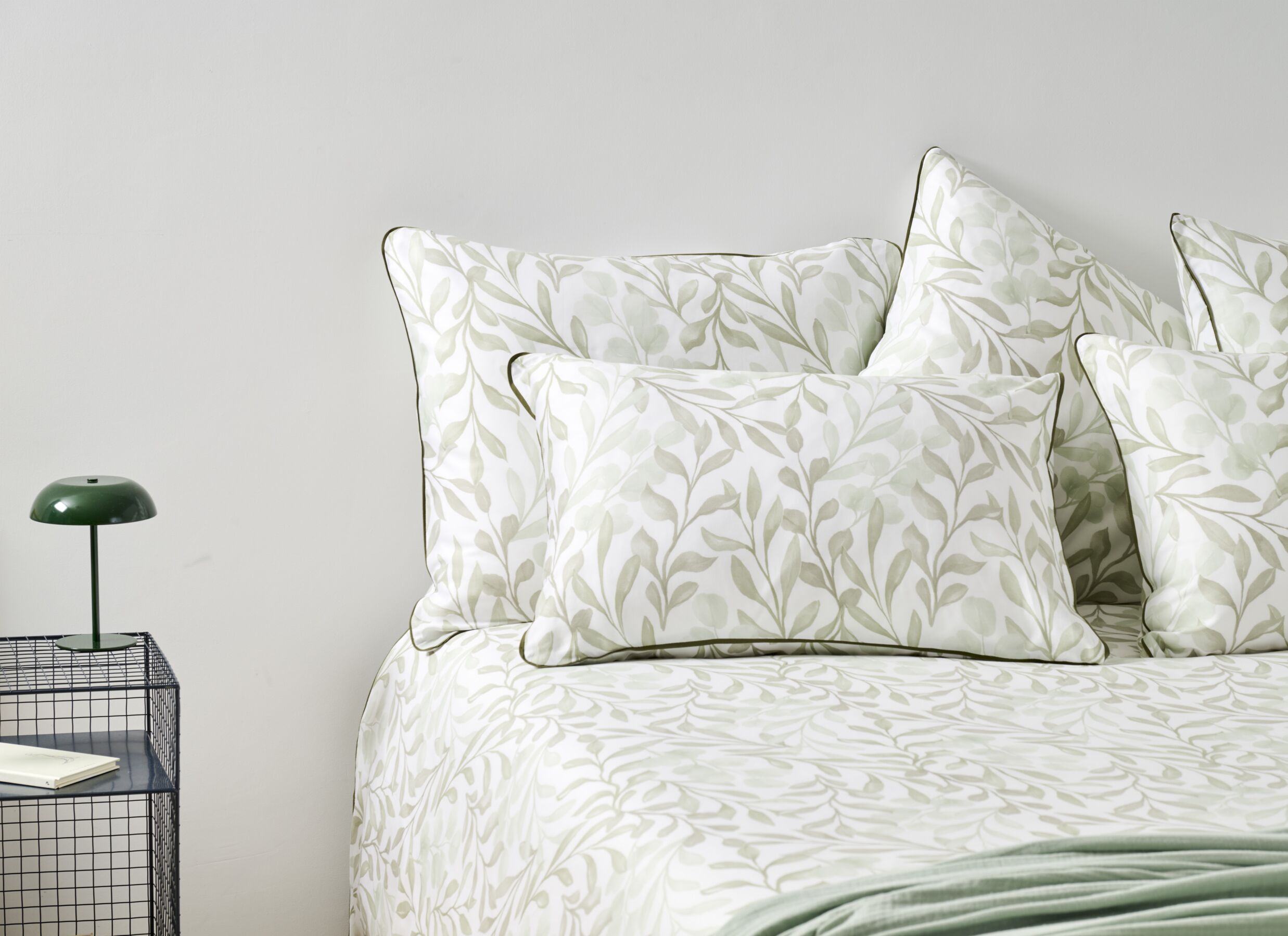 Foto ambiance - Housse de couette Logy 240x220cm - satin de coton - vert