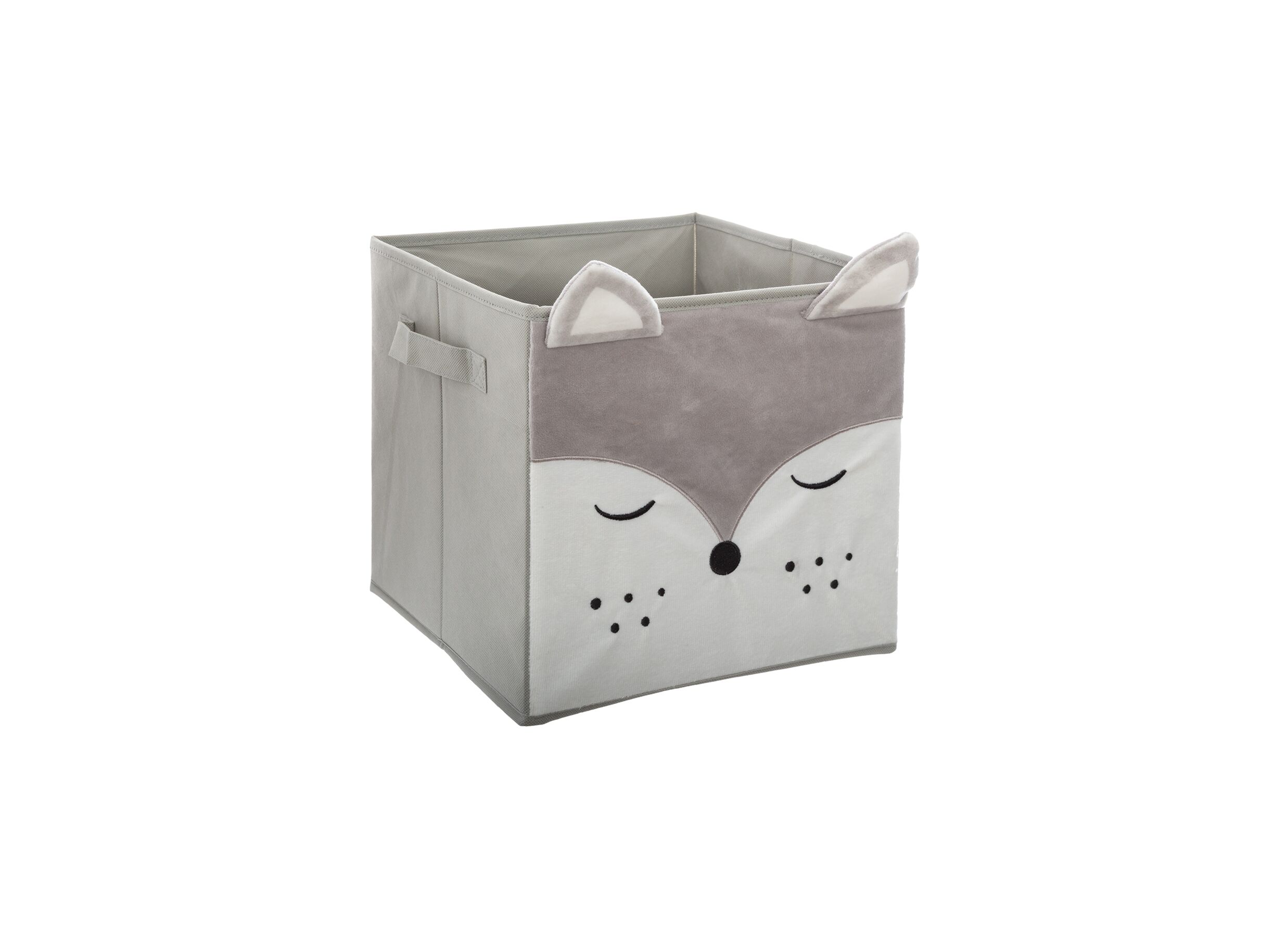 Opbergbox Vos 29x29x29cm - polyestervezel & papier - grijs