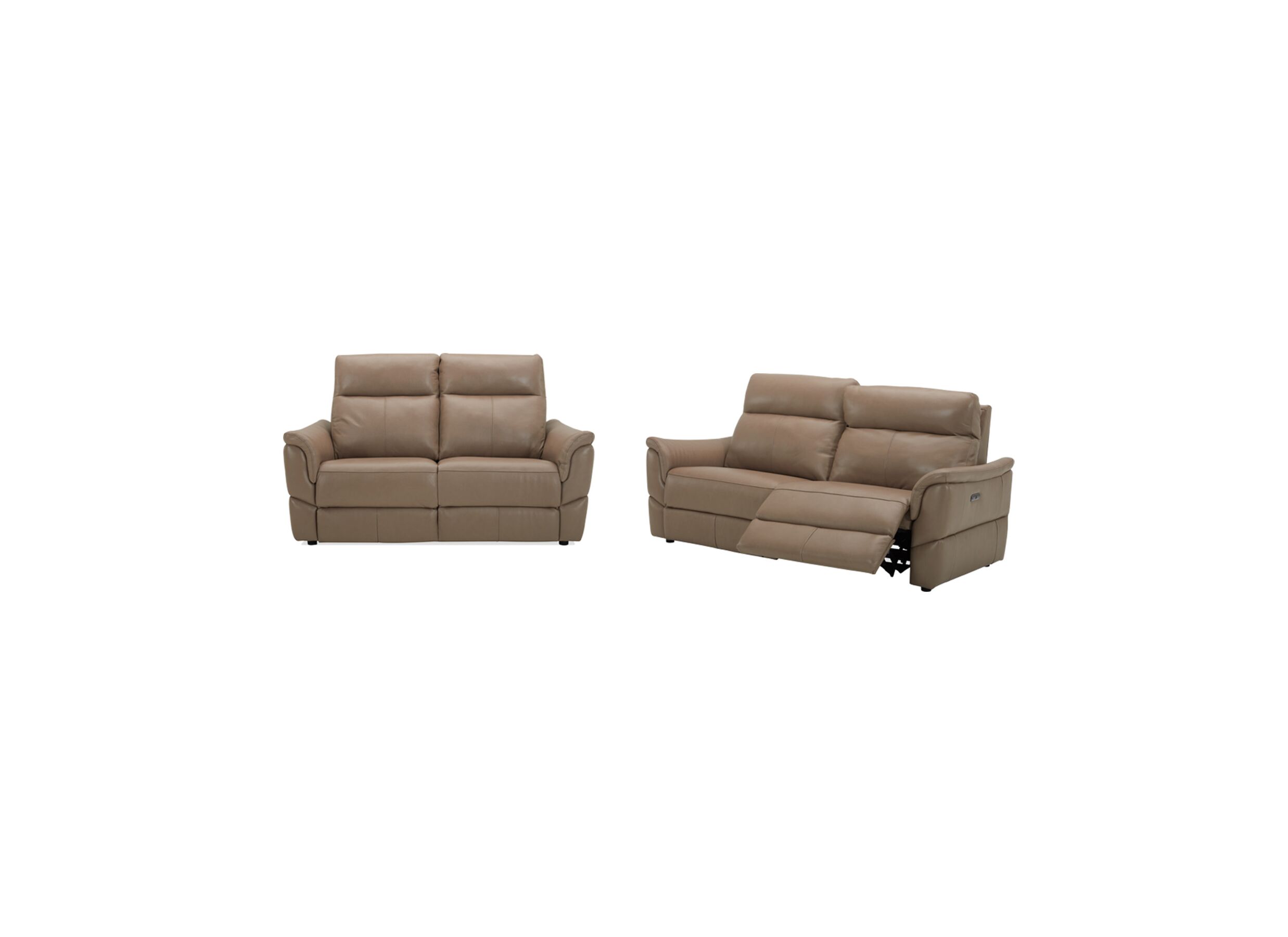 Canapé Back 3+2 places cuir camel avec relax - Canapé Back 3+2 places - cuir - camel avec relax