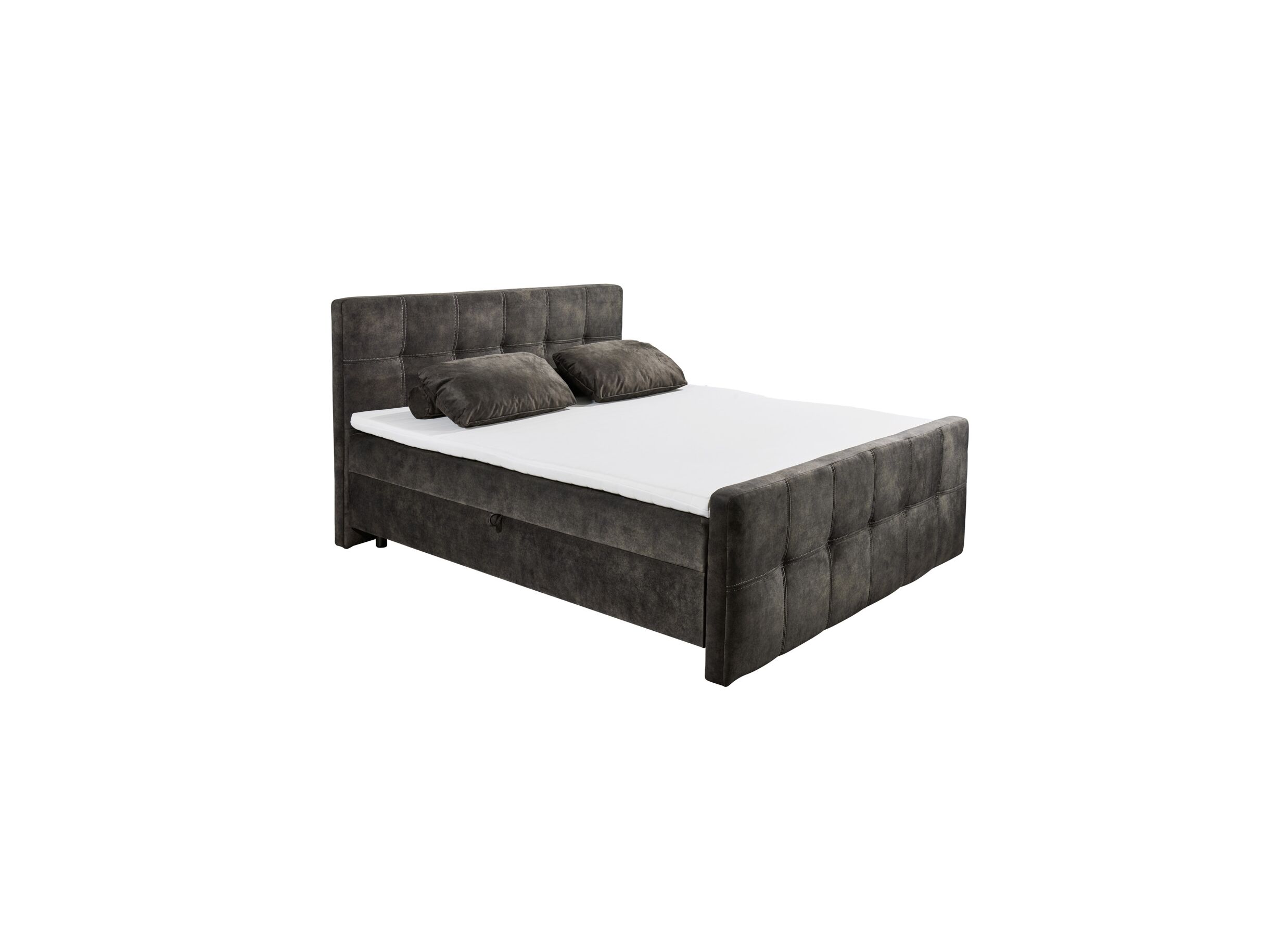 Aperçu - Lit box Valetta 180x200cm avec rangement tissu espresso