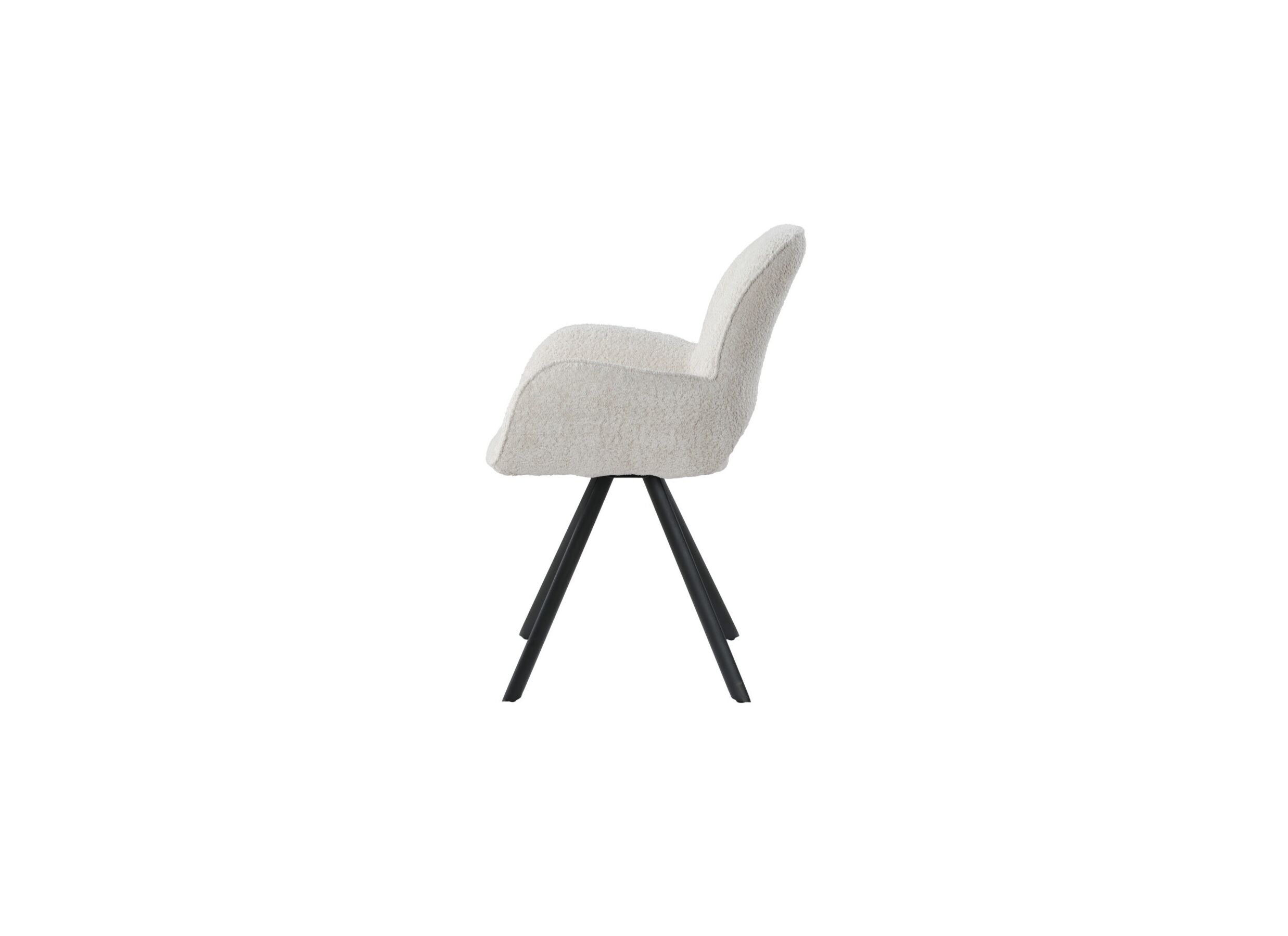 Aperçu - Chaise pivotante Adrian 60x58x86cm - polyester - blanc
