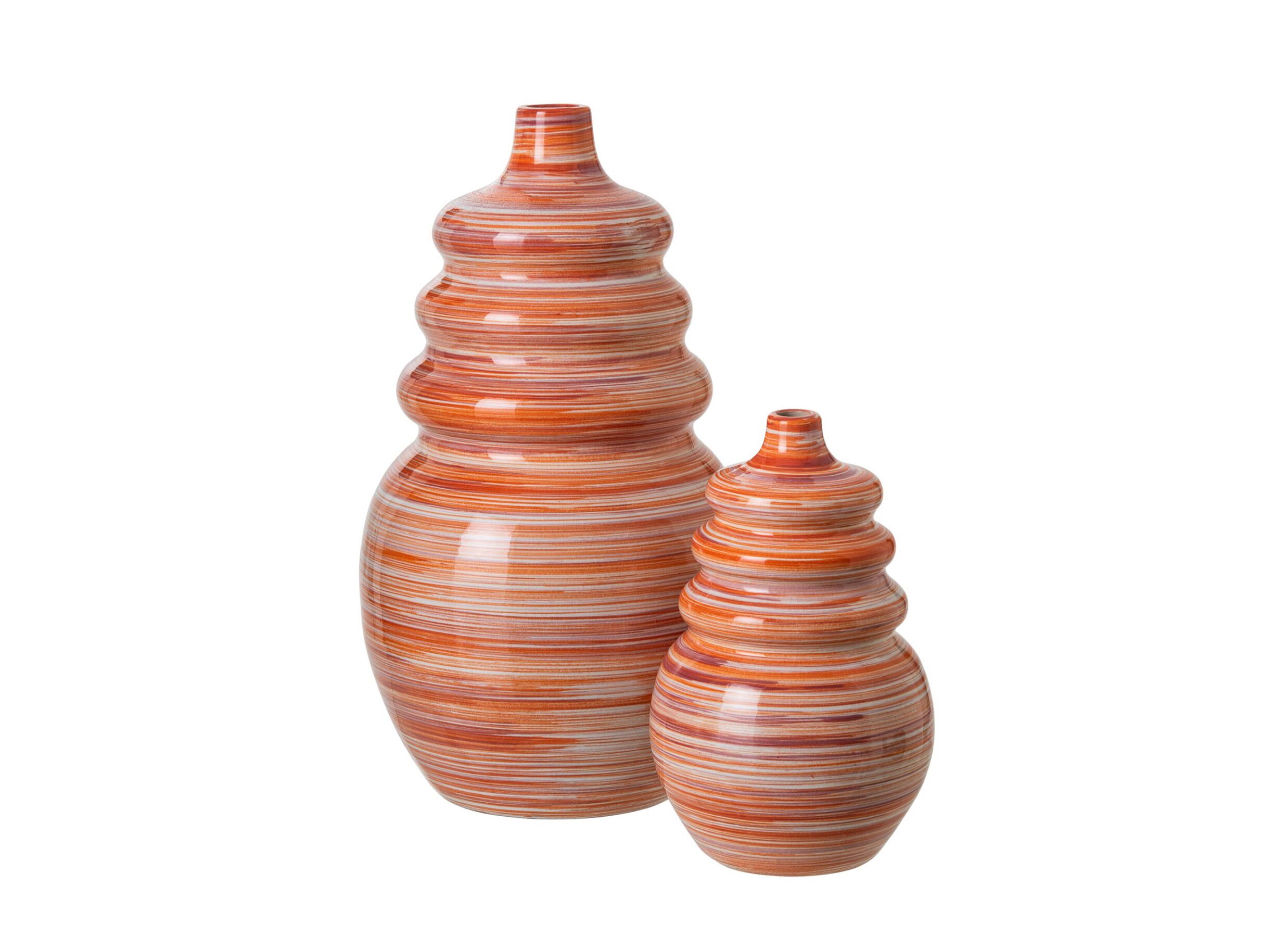 Photo ensemble - Vase H50cm - céramique - orange & rose