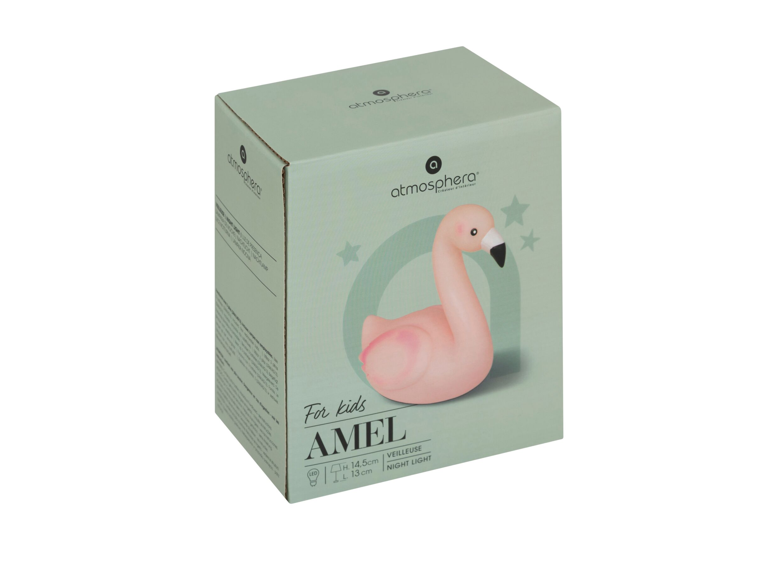 Aperçu - Veilleuse Flamant H14,5cm - plastique - rose batterie incluse