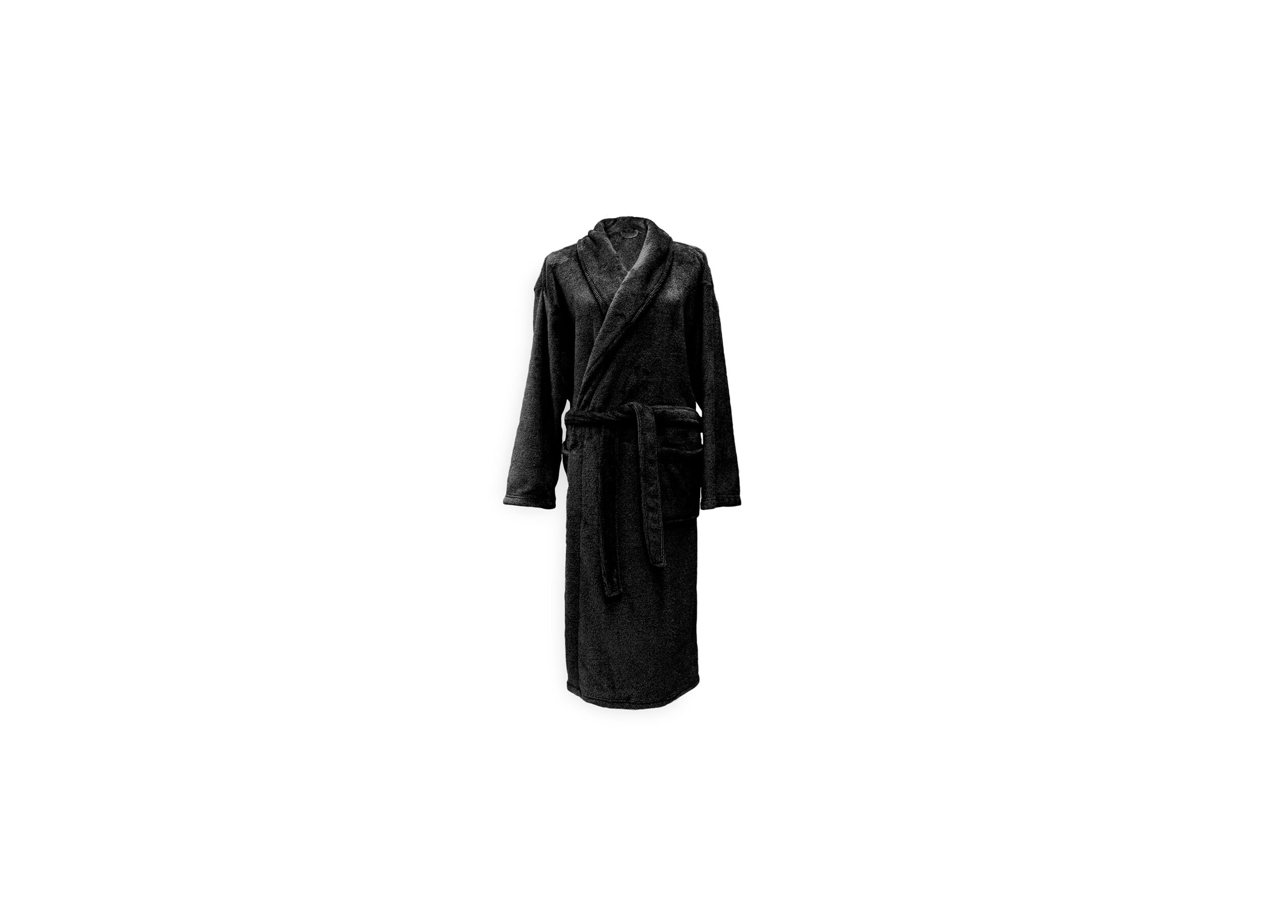 Badjas L flanel deep black