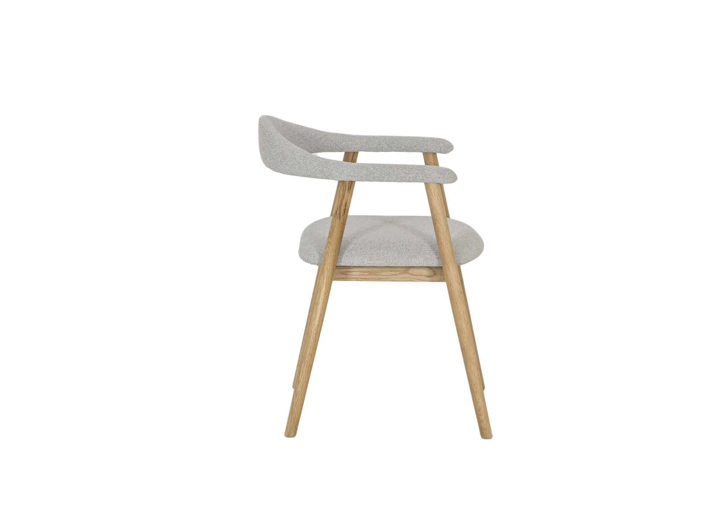 Aperçu - Chaise Herbie 56x55x73cm - chêne massif & tissu - beige