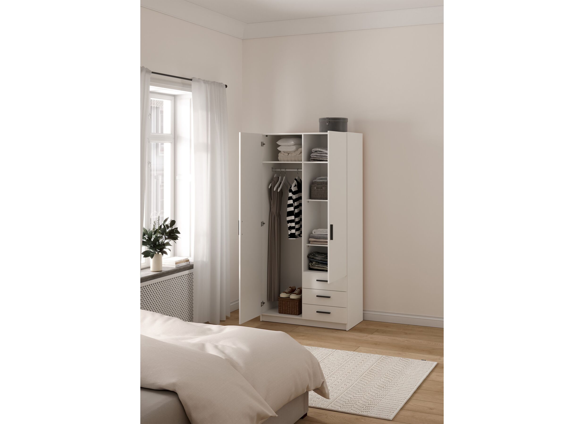 Foto ambiance - Garde-robe Sprint 99cm - décor - blanc