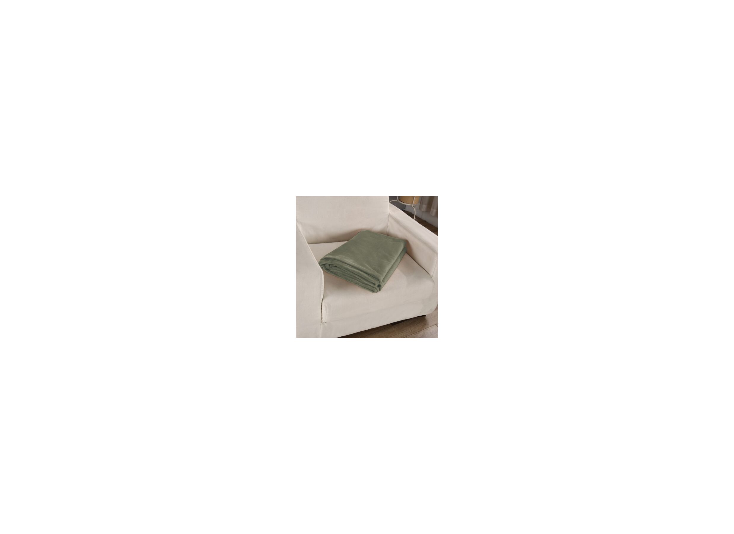 Foto ambiance - Plaid Abby 130x180cm - flanelle - vert mousse