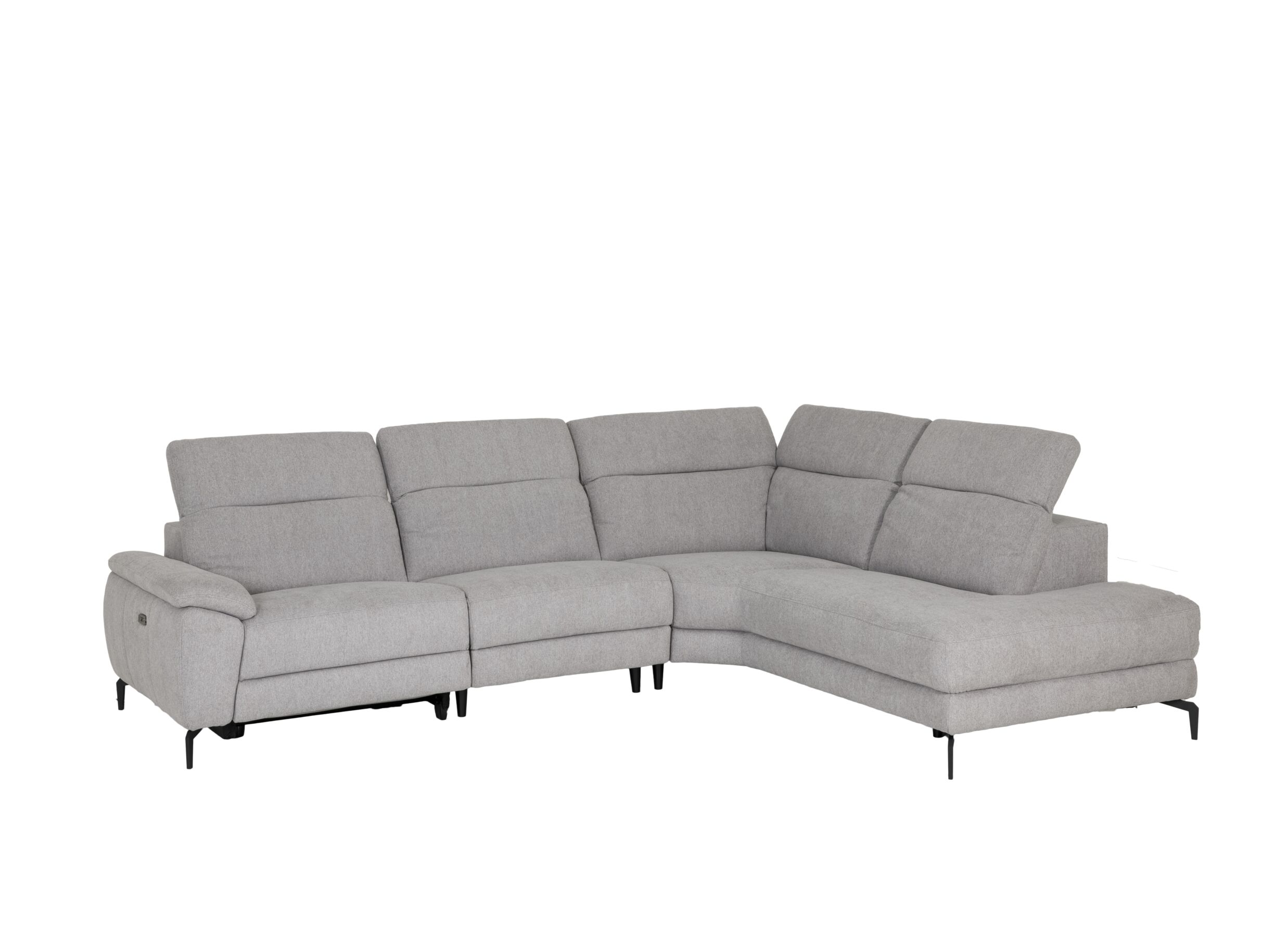 Hoeksalon Sub 302x243cm - stof - zilvergrijs met relax