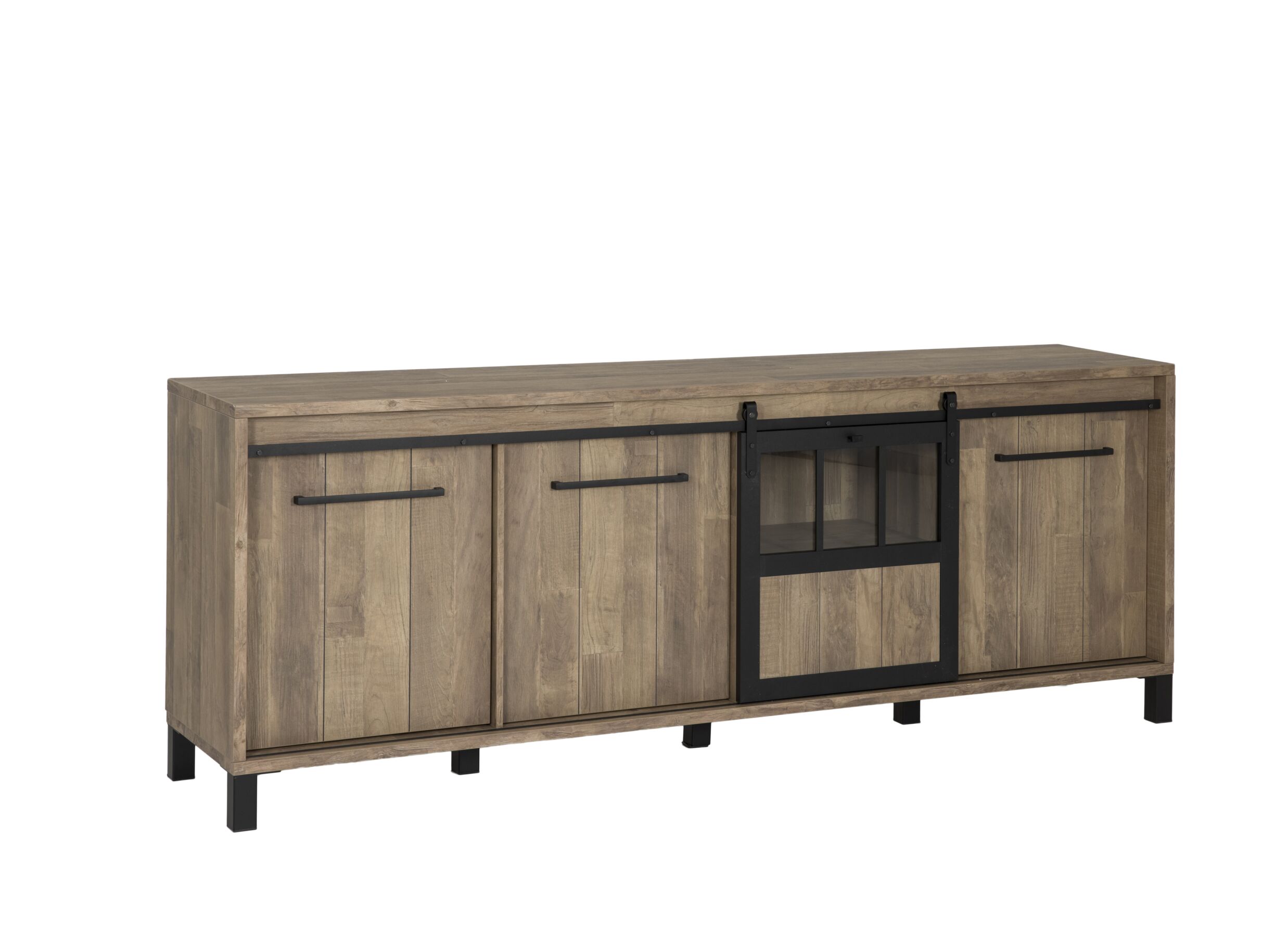 Plus Important - Buffet 238cm - film décoratif - old teak & matt black