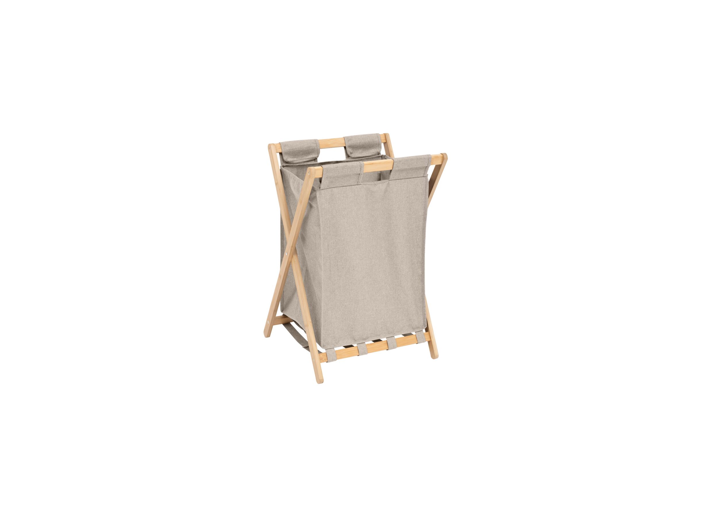 Linnenmand Tidy Box inklapbaar 46x36x68cm - polyestervezel & bamboe - beige - Linnenmand Tidy Box inklapbaar 46x36x68cm - polyestervezel & bamboe - beige