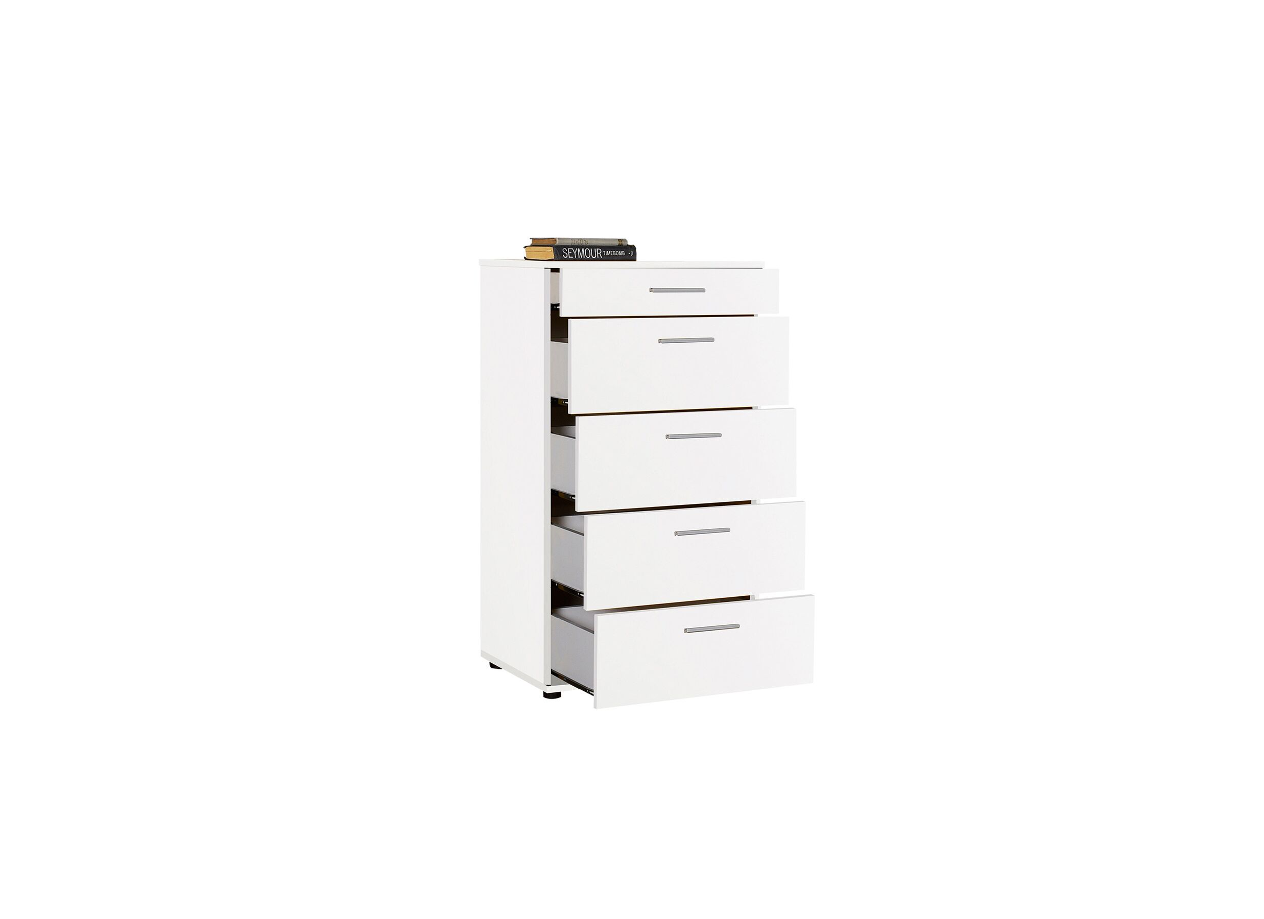 Commode Komodo 60x40x108cm - mélamine - blanc