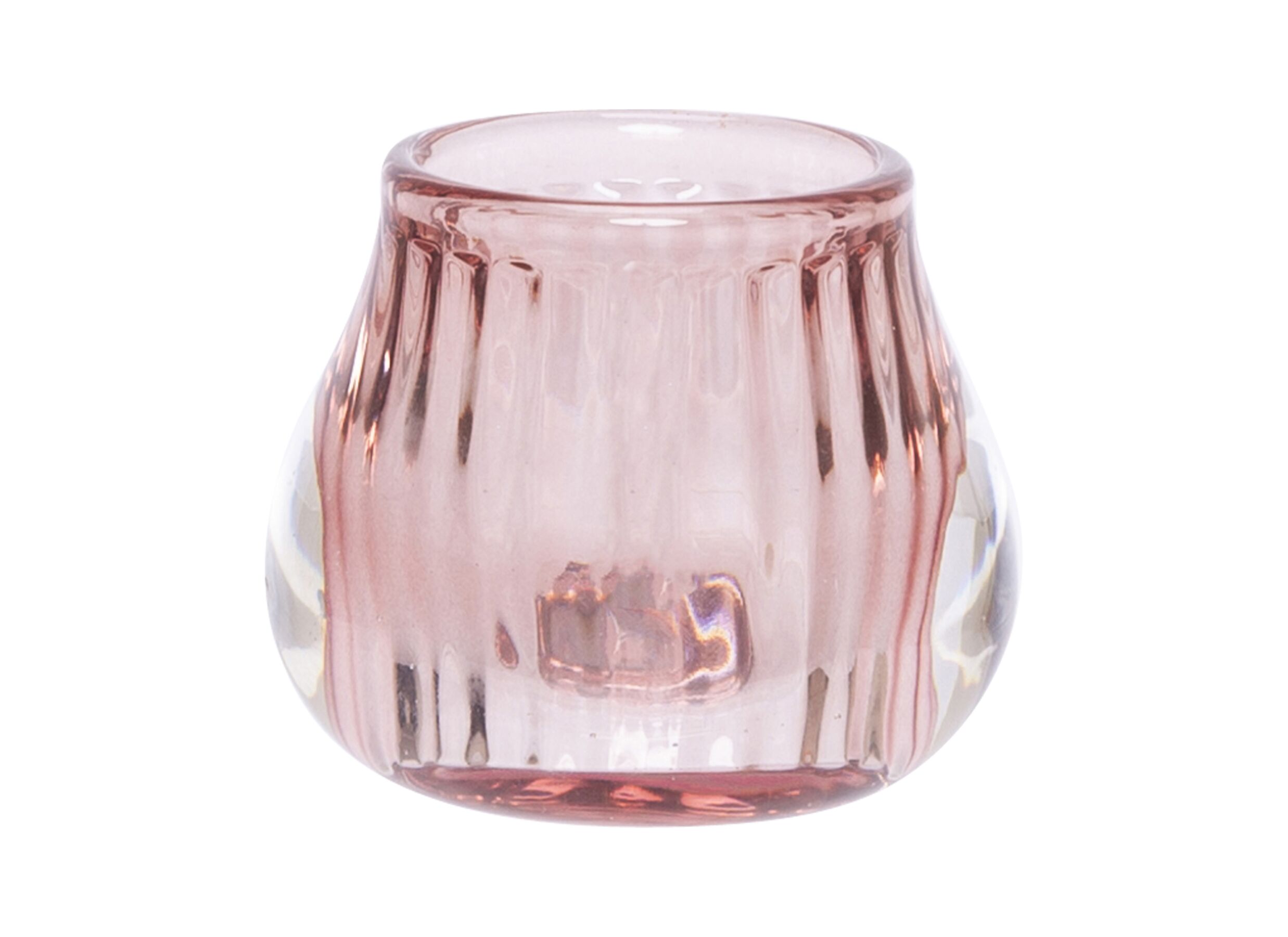 Hoofdfoto - Theelichthouder Ø8x6,8cm - glas - roze