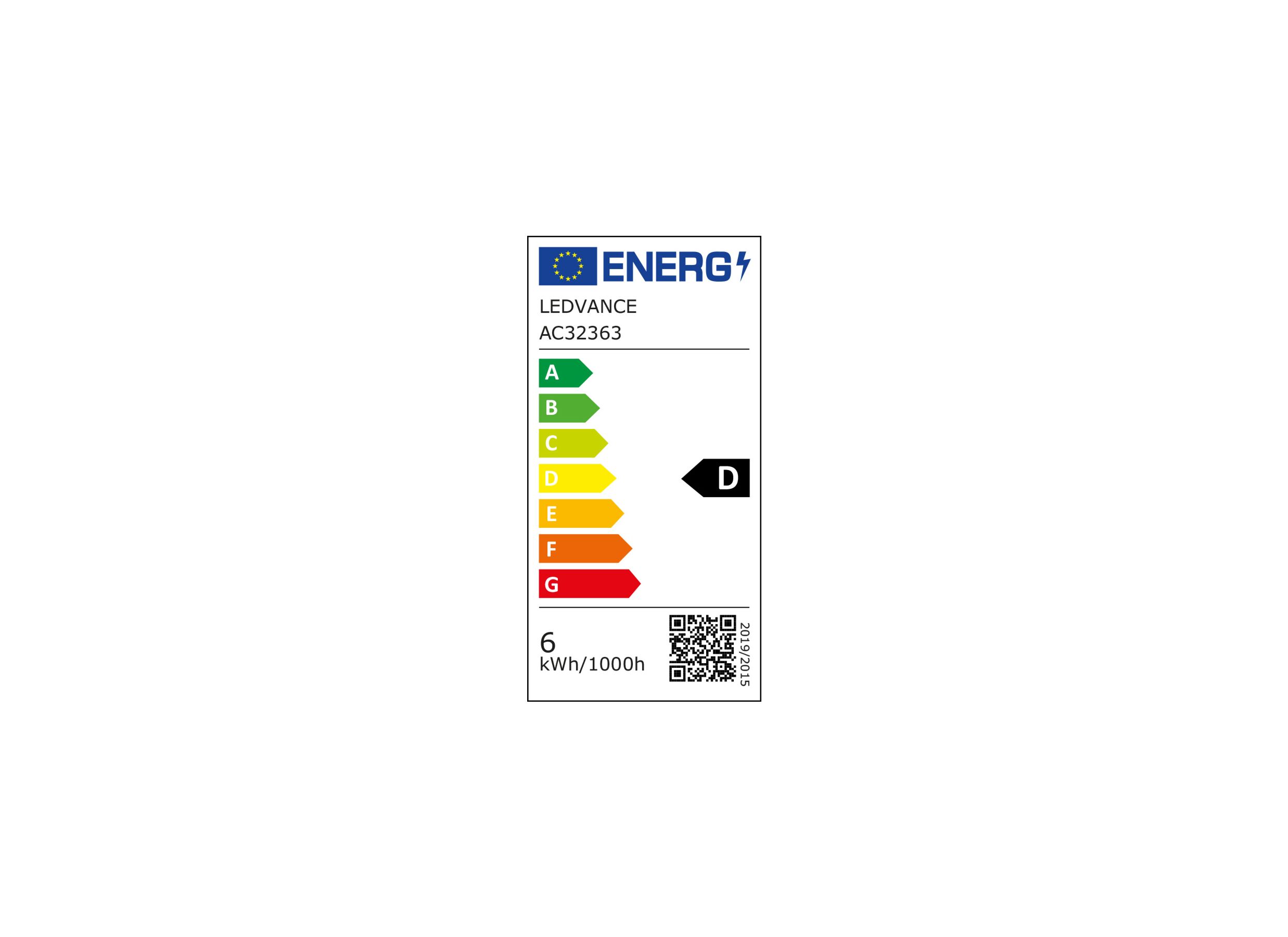 Label énergétique - Ampoule LED Retrofit 6W E14 mat