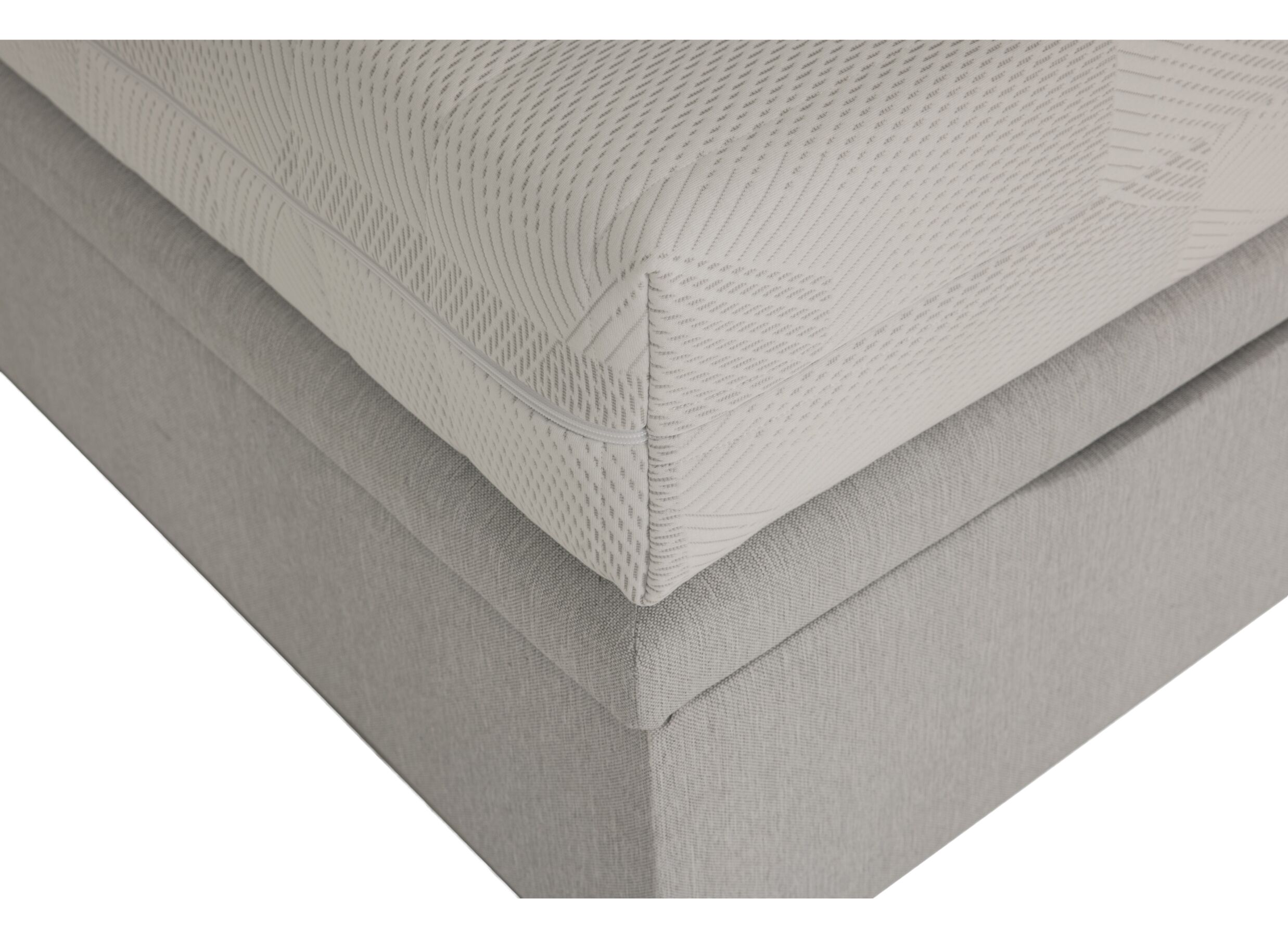 Detailfoto - Bedbox Cosy 140x200cm - stof - lichtgrijs met opbergruimte