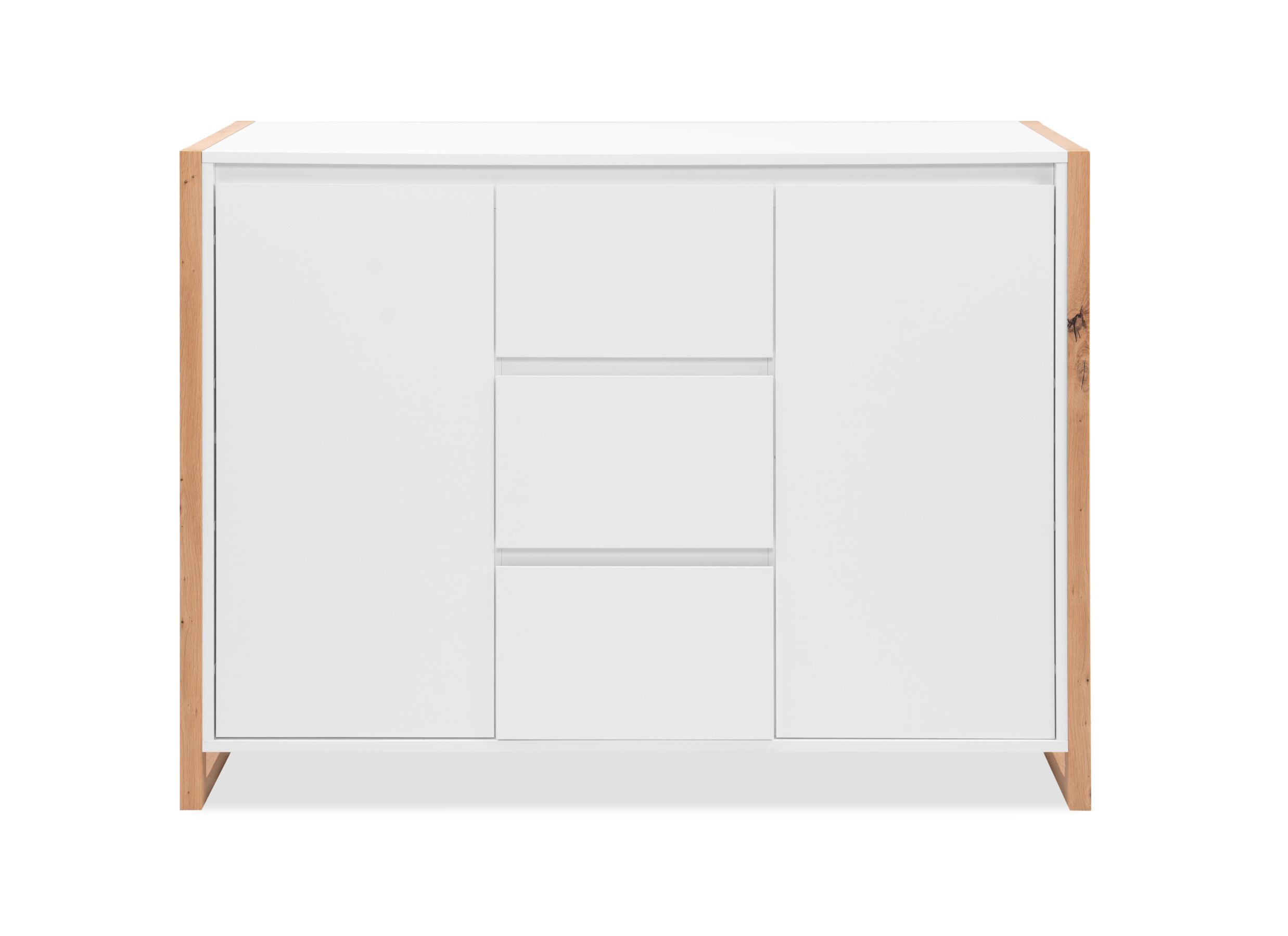 Overzichtsfoto - Commode Denver 120x40x88cm - decor - wit & artisanale eik